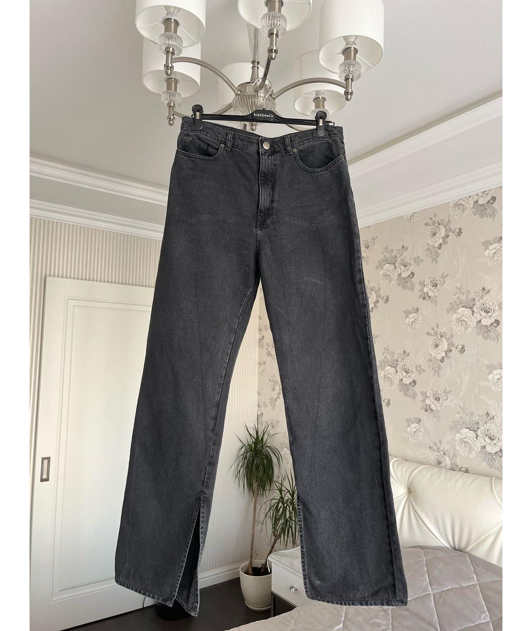 TWIN-SET Антрацитовые хлопко-полиэстеровые прямые джинсы, фото 6
