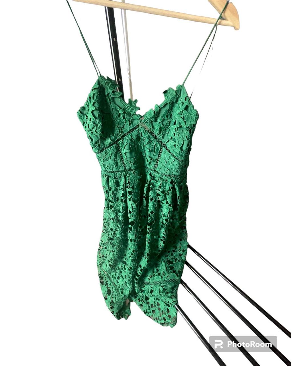 SELF-PORTRAIT Зеленые кружевное вечернее платье, фото 6