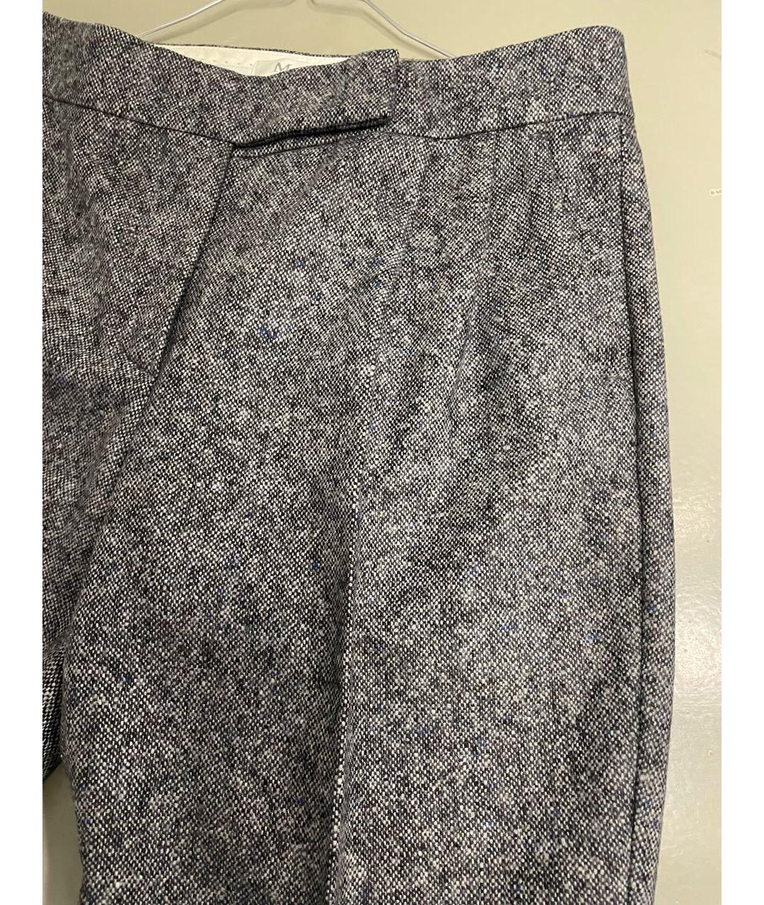 MAX MARA Серые шерстяные брюки узкие, фото 5