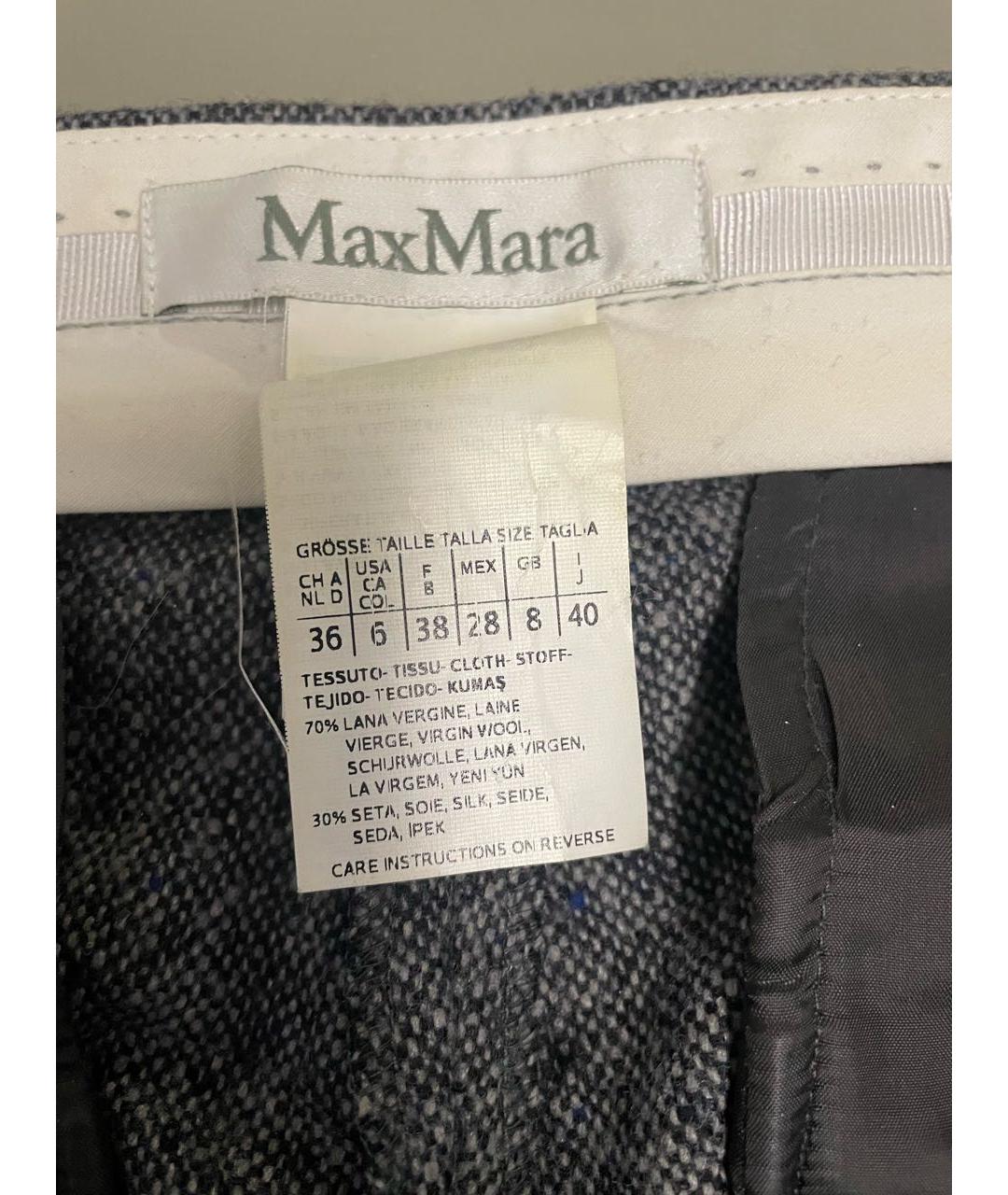 MAX MARA Серые шерстяные брюки узкие, фото 6