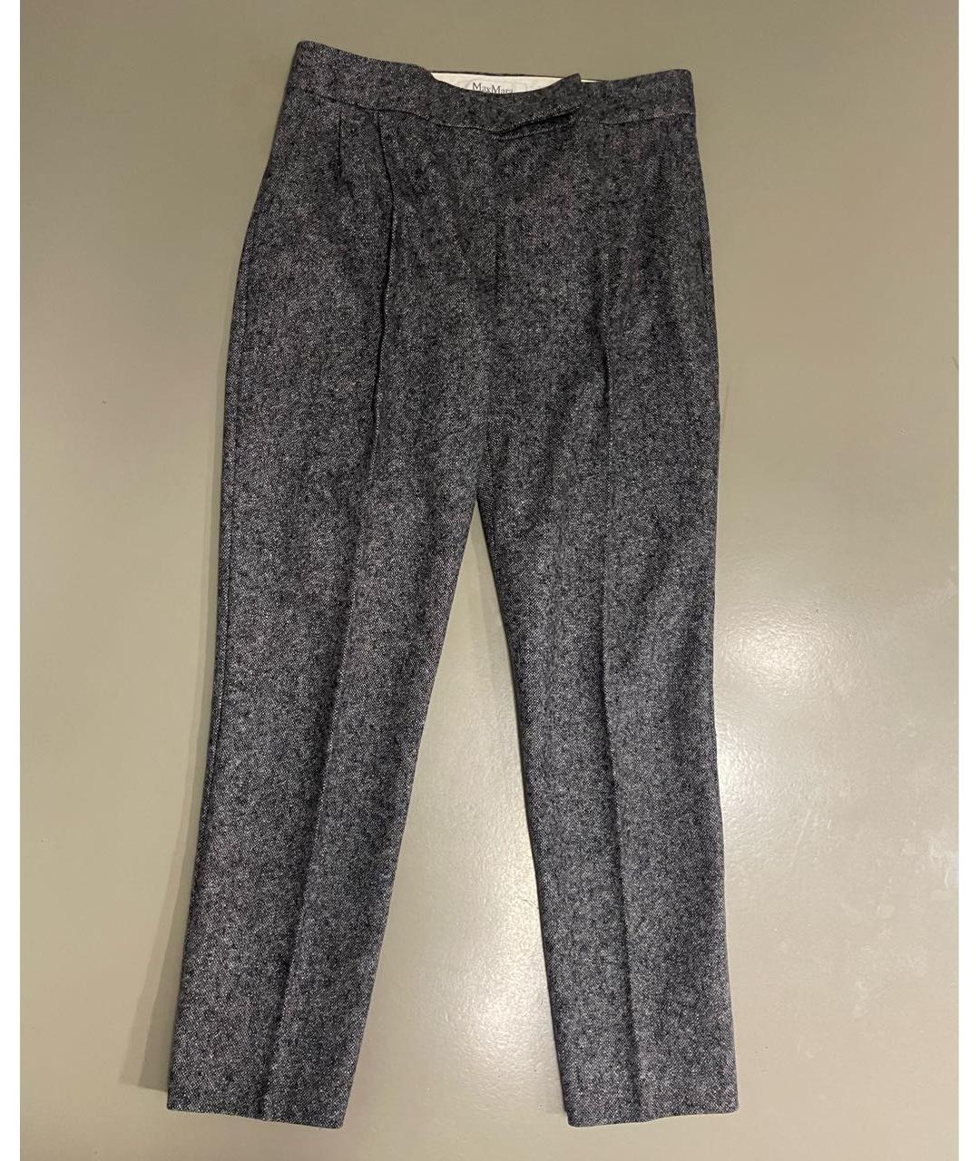 MAX MARA Серые шерстяные брюки узкие, фото 9