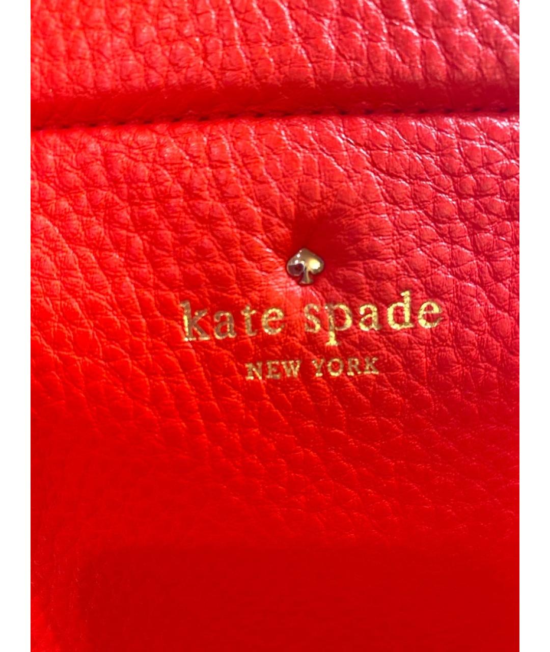 KATE SPADE Красная кожаная сумка с короткими ручками, фото 3