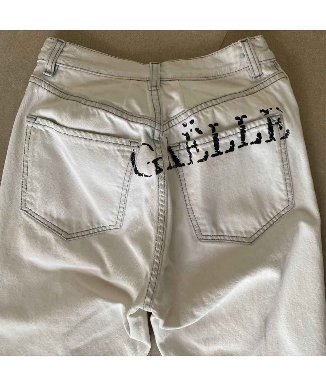 GAELLE BONHEUR Белые хлопковые прямые джинсы, фото 5