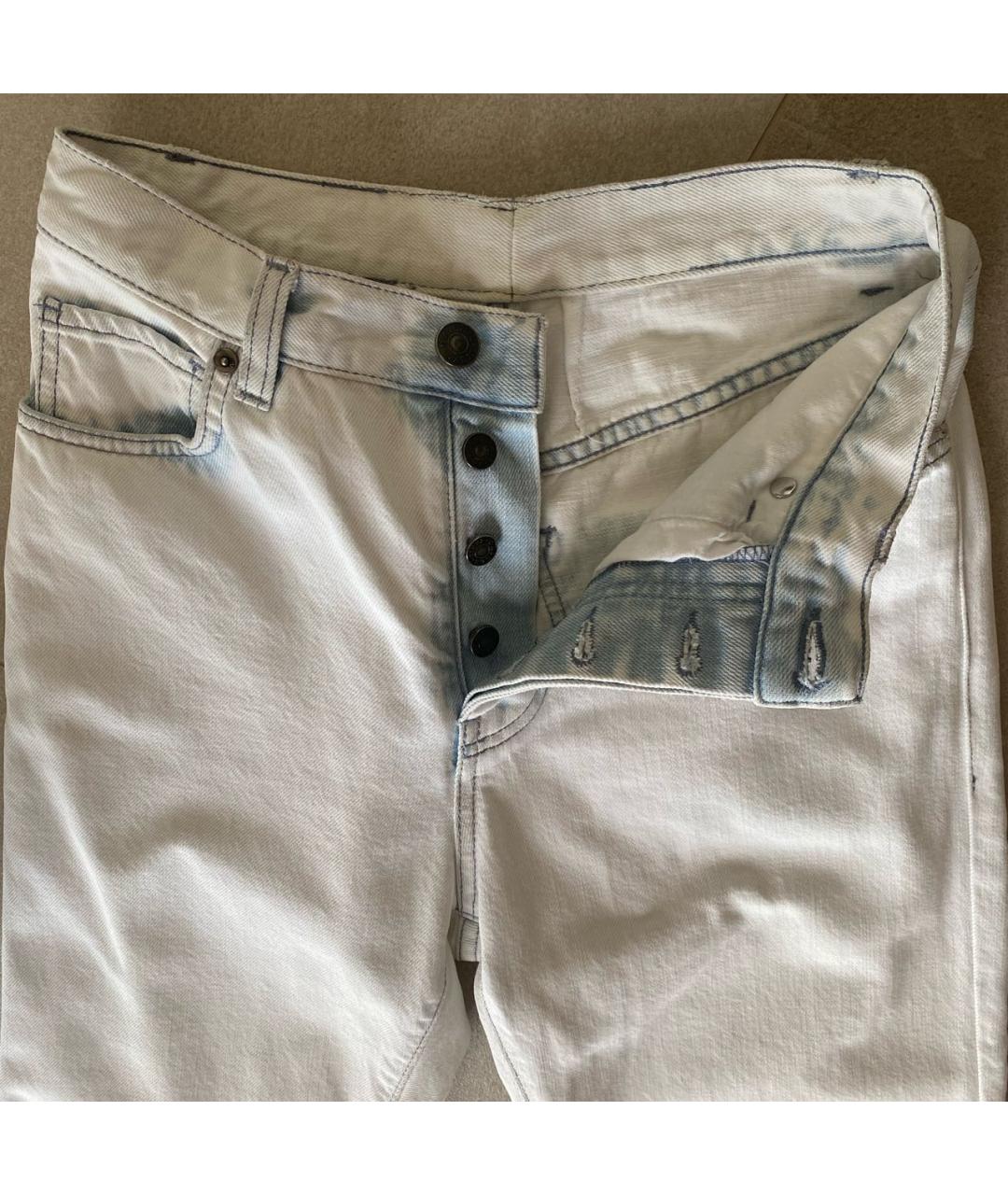 GAELLE BONHEUR Белые хлопковые прямые джинсы, фото 3