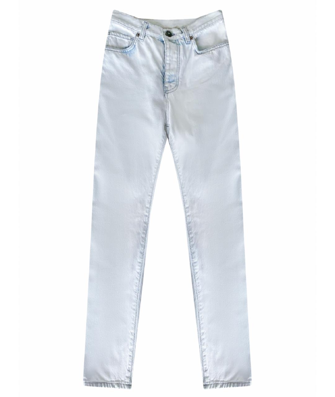 GAELLE BONHEUR Белые хлопковые прямые джинсы, фото 1