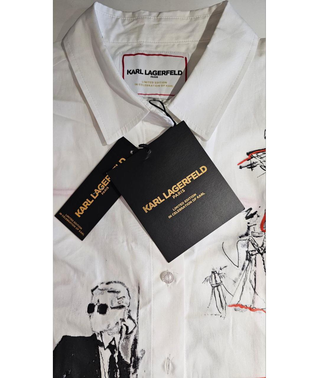 KARL LAGERFELD Белая хлопковая рубашка, фото 8