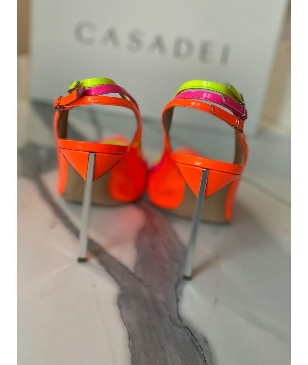 CASADEI Оранжевое туфли из лакированной кожи, фото 5