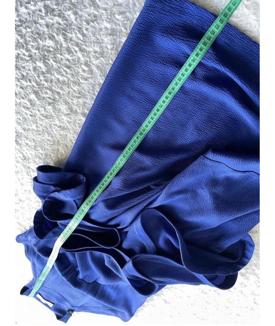 PREEN BY THORNTON BREGAZZI Синее шелковое коктейльное платье, фото 4
