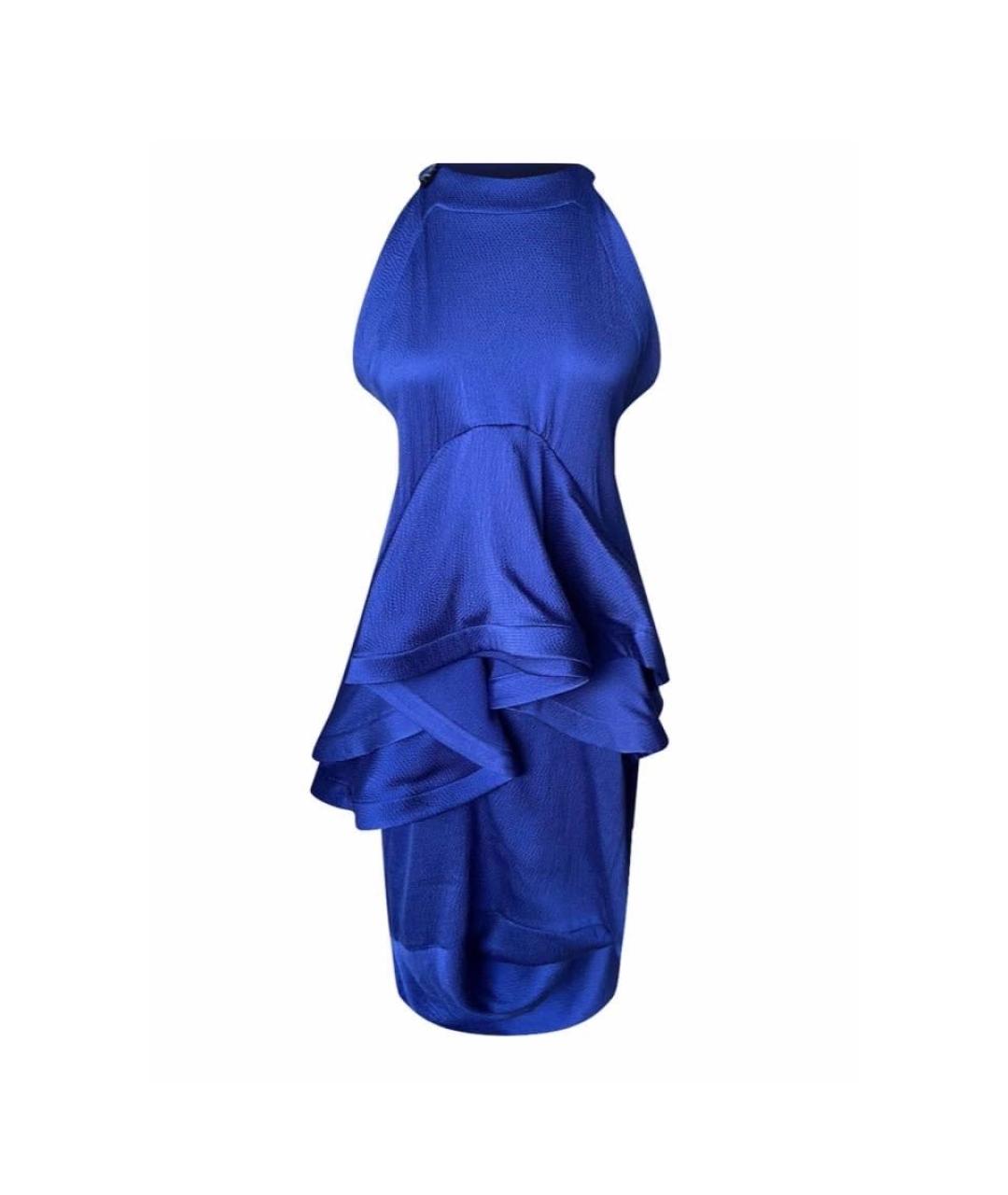 PREEN BY THORNTON BREGAZZI Синее шелковое коктейльное платье, фото 1