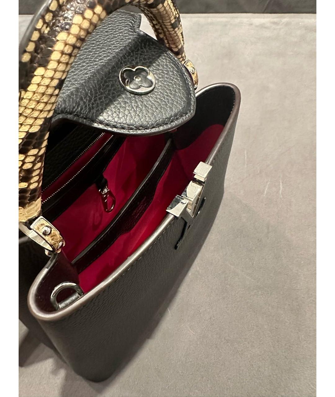 LOUIS VUITTON PRE-OWNED Черная кожаная сумка с короткими ручками, фото 4