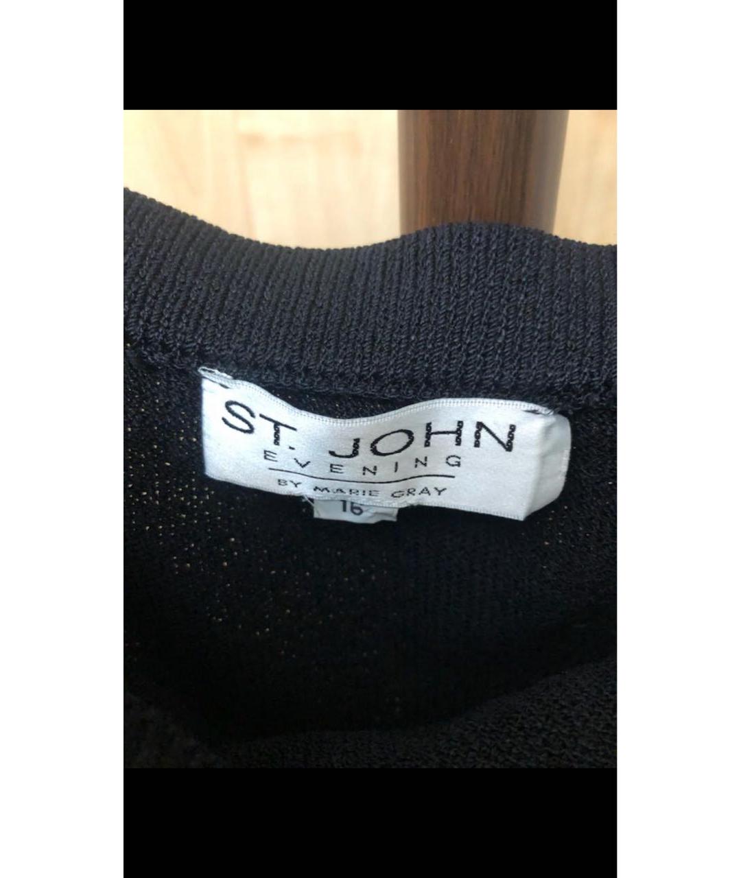 ST. JOHN Черная шерстяная юбка мини, фото 3