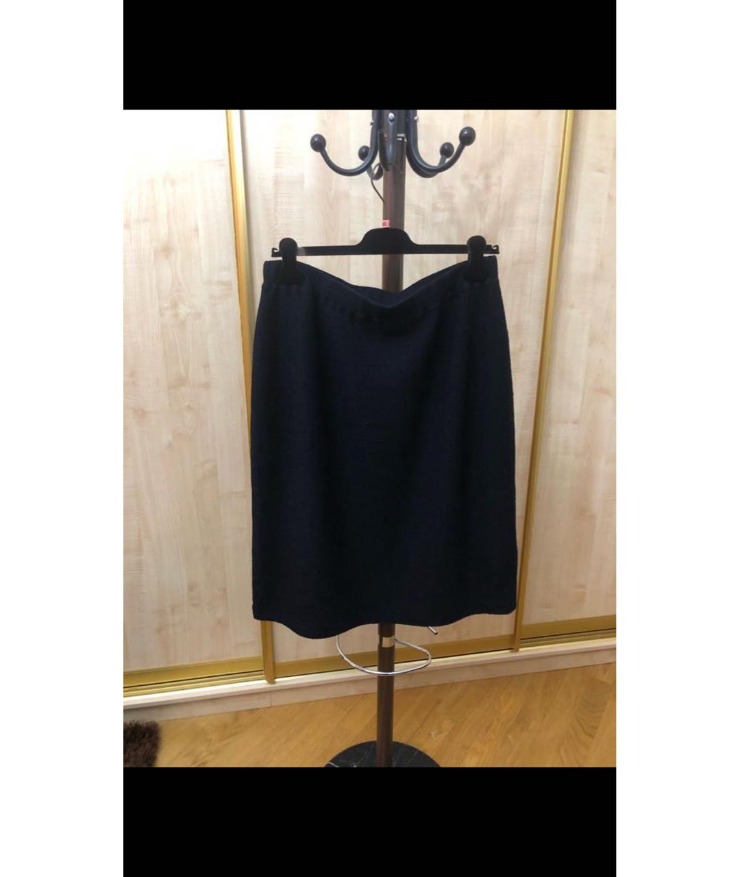 ST. JOHN Черная шерстяная юбка мини, фото 2