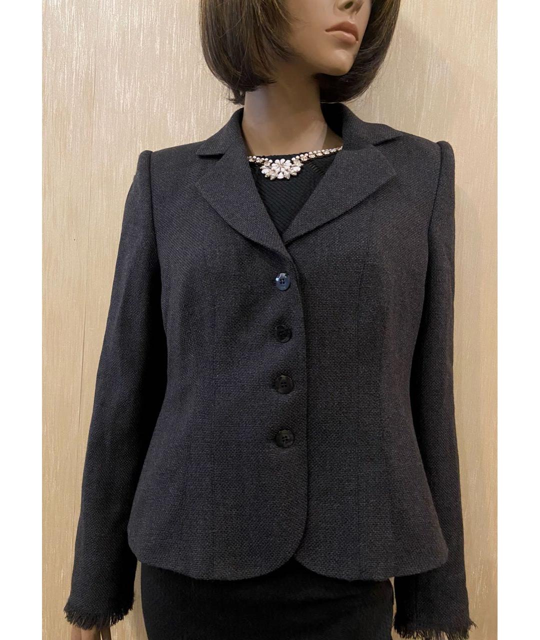 ARMANI COLLEZIONI Серый шерстяной жакет/пиджак, фото 5