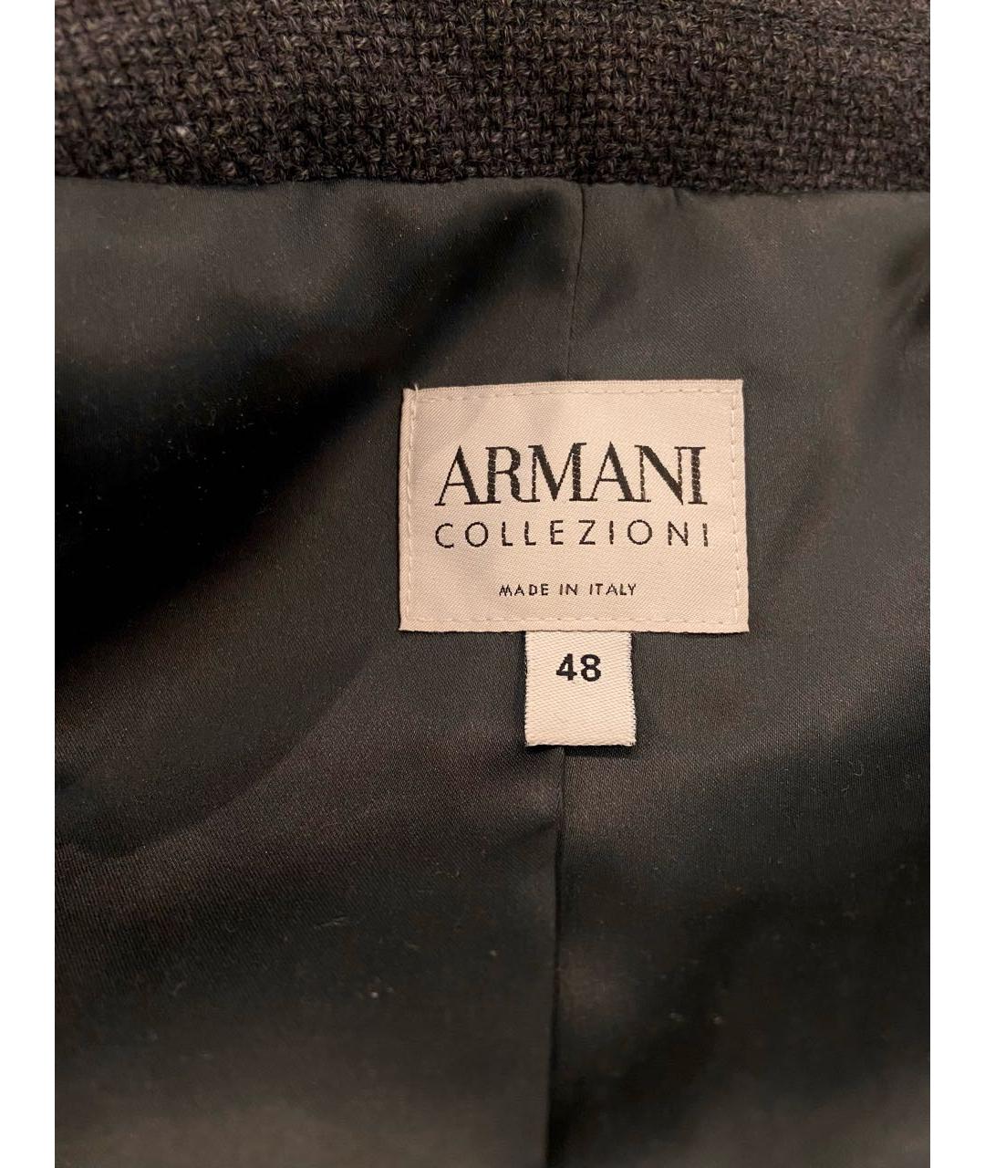 ARMANI COLLEZIONI Серый шерстяной жакет/пиджак, фото 2