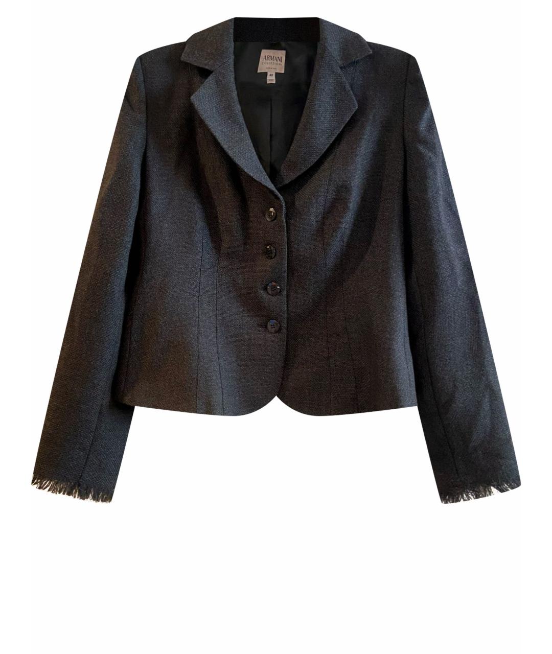ARMANI COLLEZIONI Серый шерстяной жакет/пиджак, фото 1