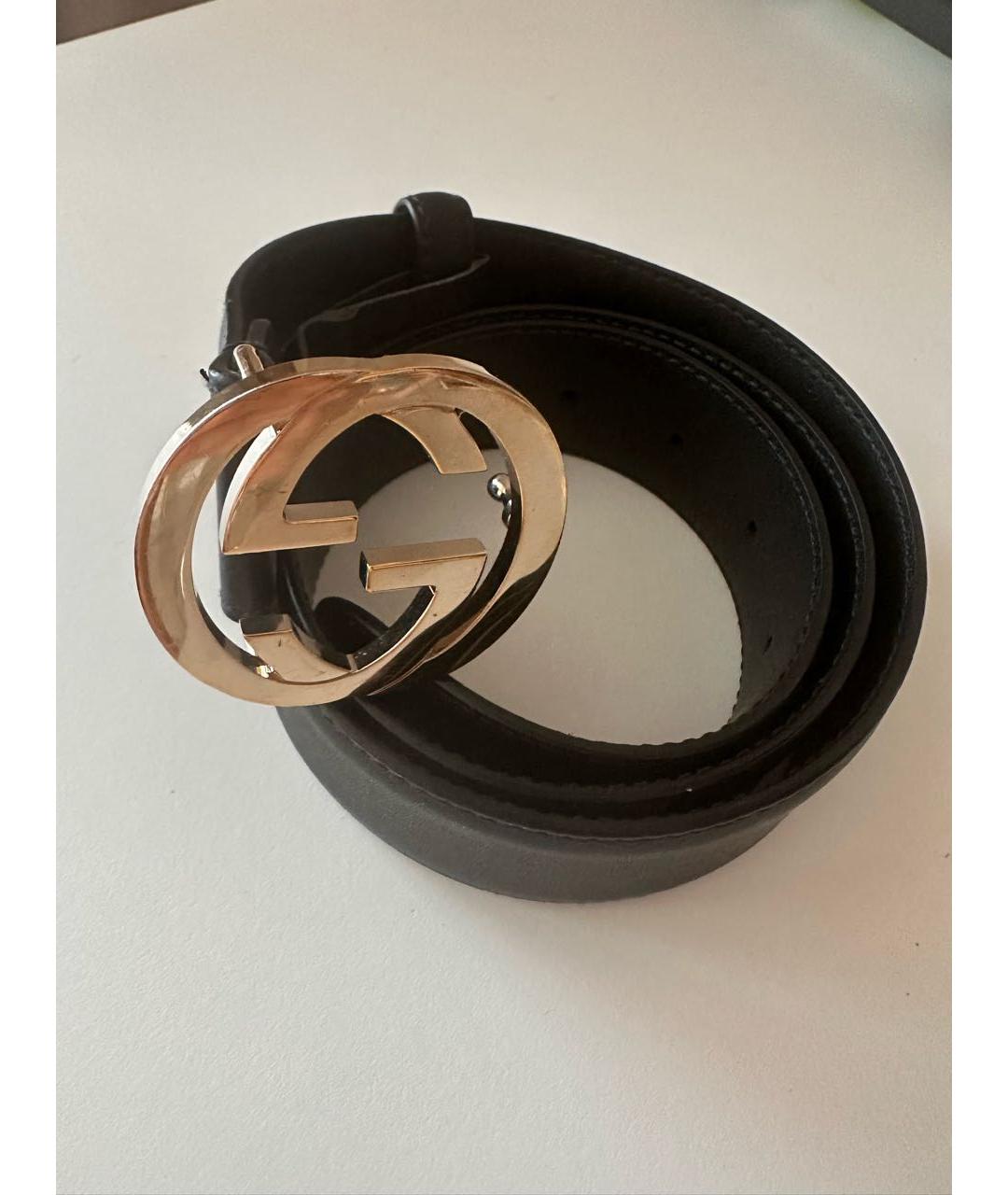 GUCCI Черный кожаный ремень, фото 2