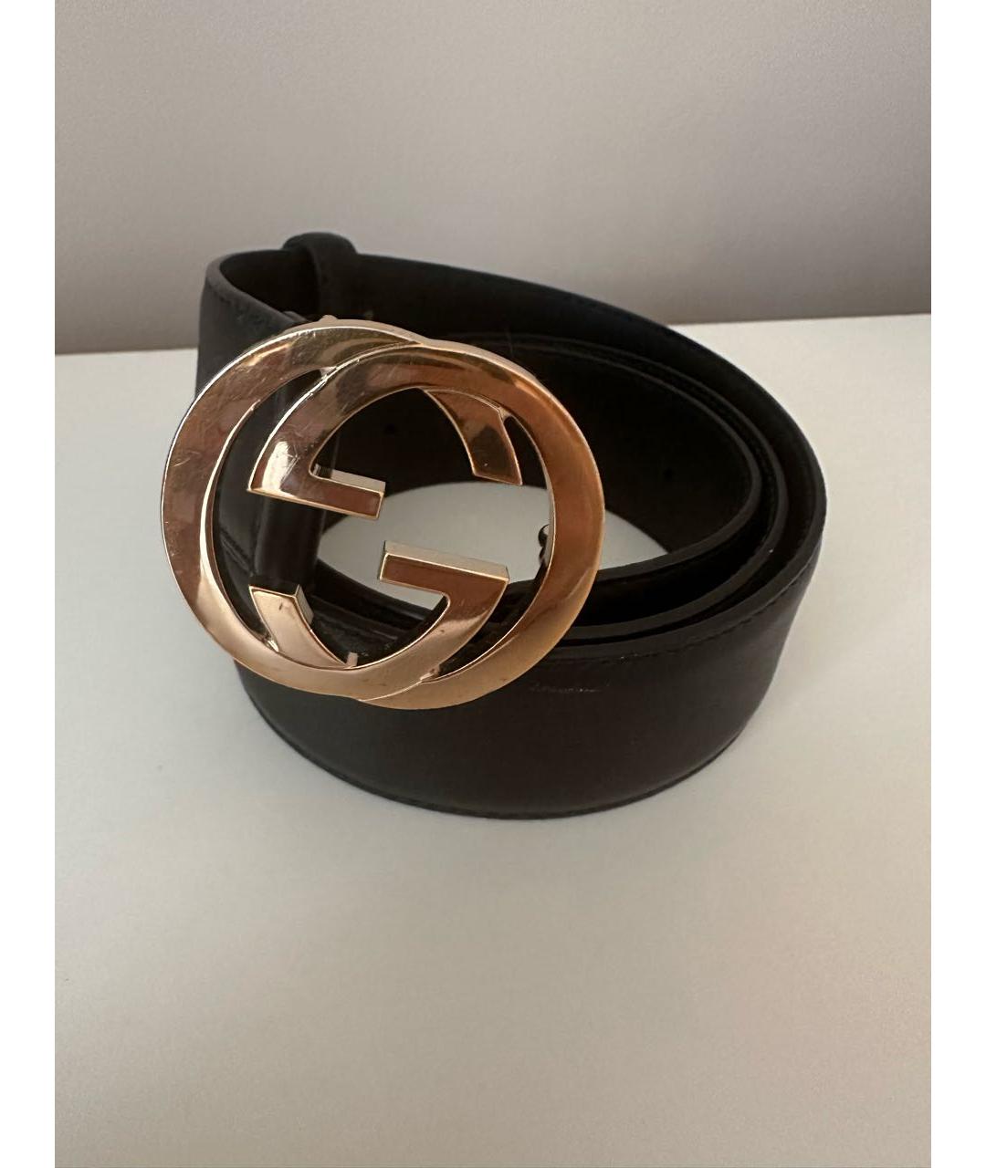 GUCCI Черный кожаный ремень, фото 6
