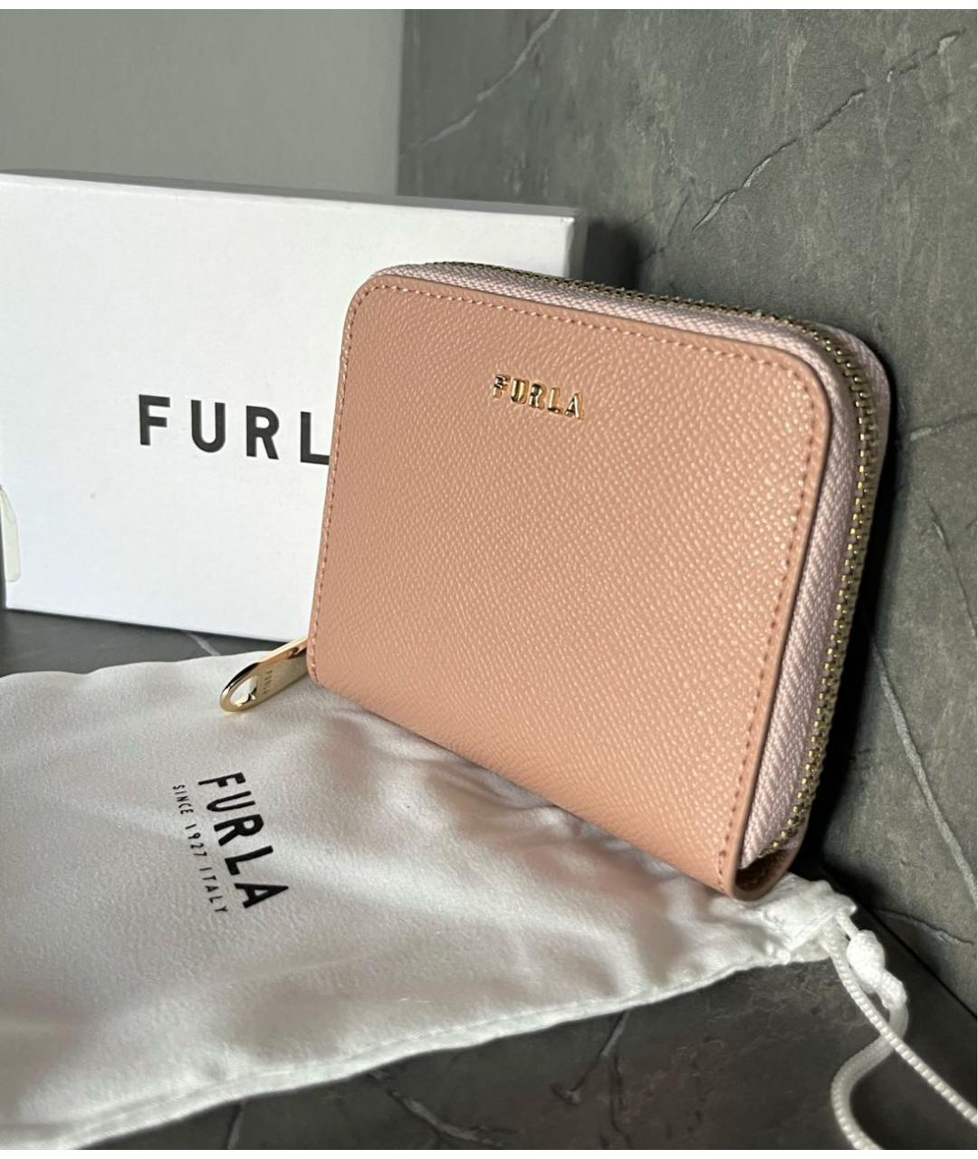 FURLA Розовый кожаный кошелек, фото 4
