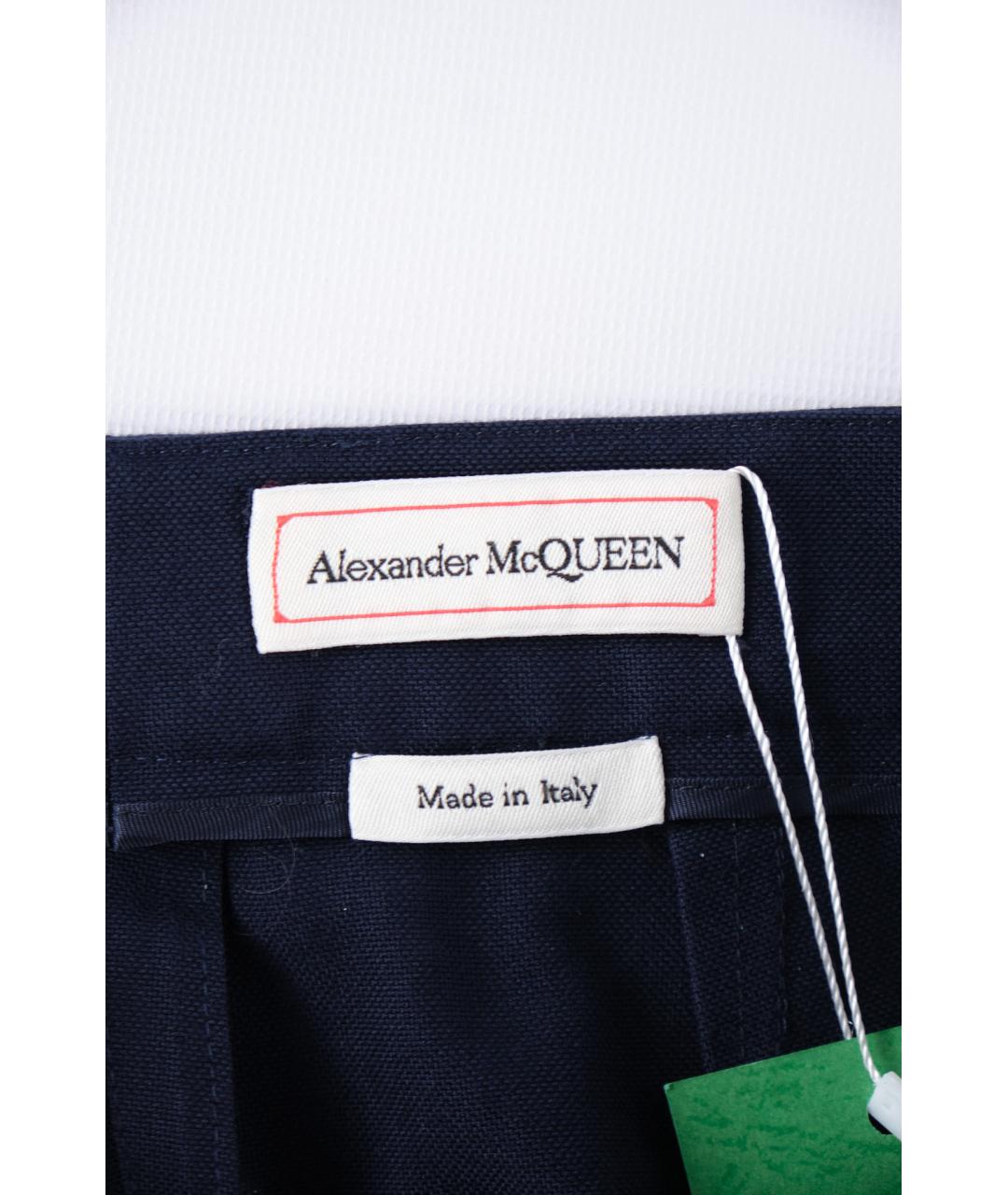 MCQ ALEXANDER MCQUEEN Синие хлопковые прямые брюки, фото 3