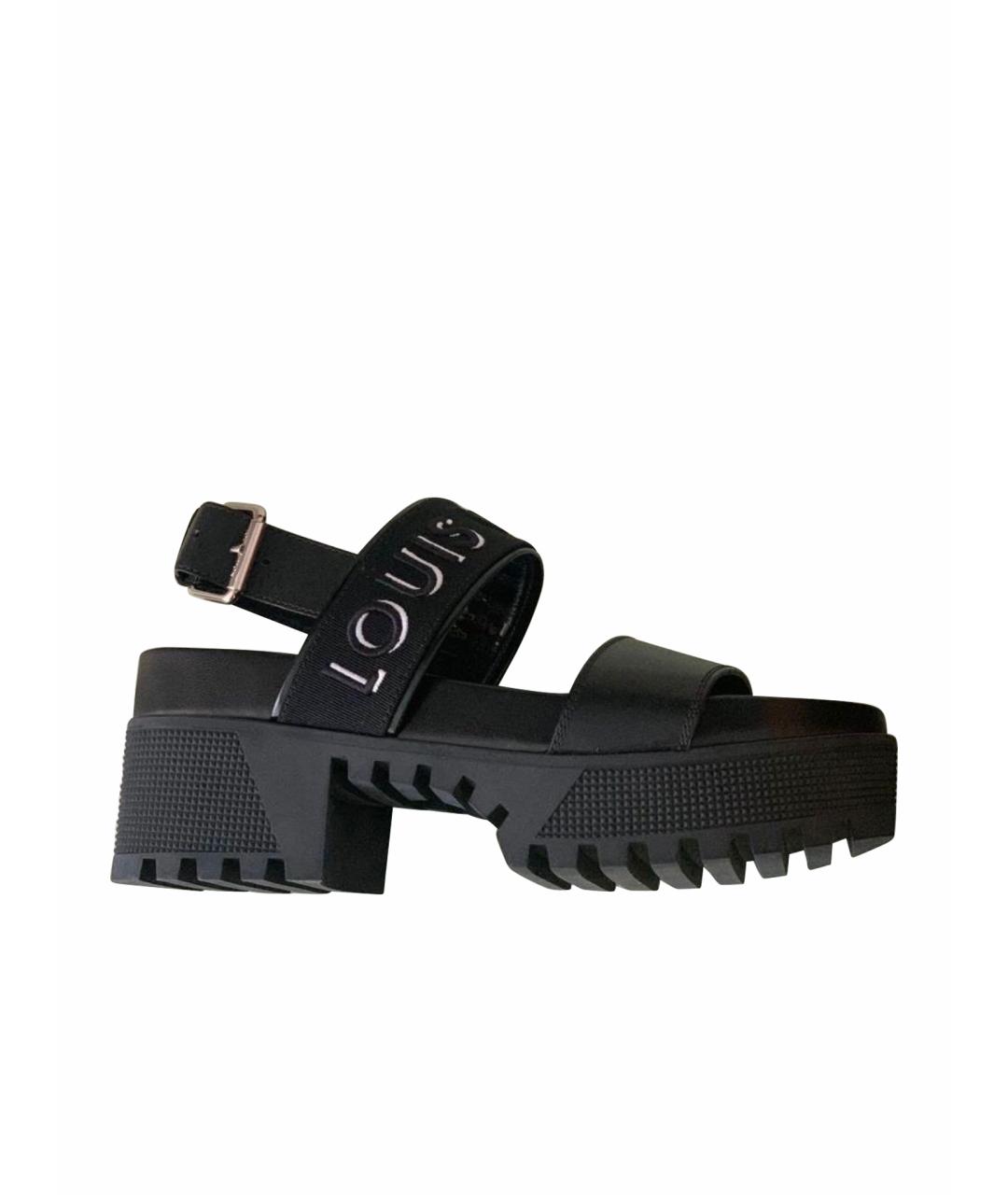 LOUIS VUITTON PRE-OWNED Черные кожаные сандалии, фото 1