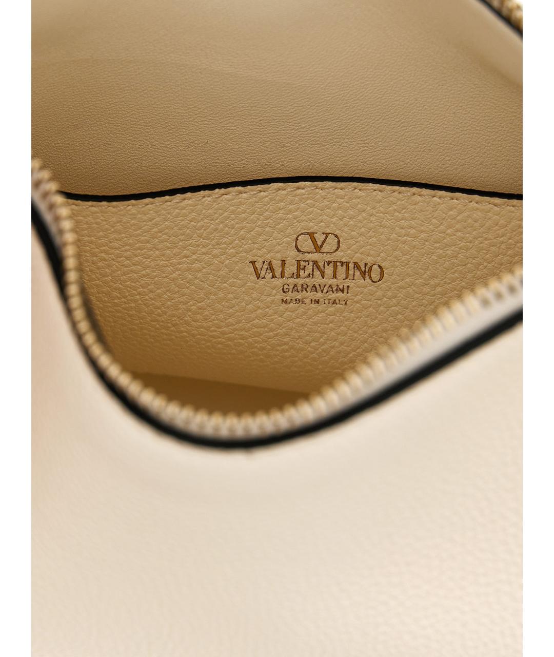 VALENTINO Белая кожаная сумка через плечо, фото 4
