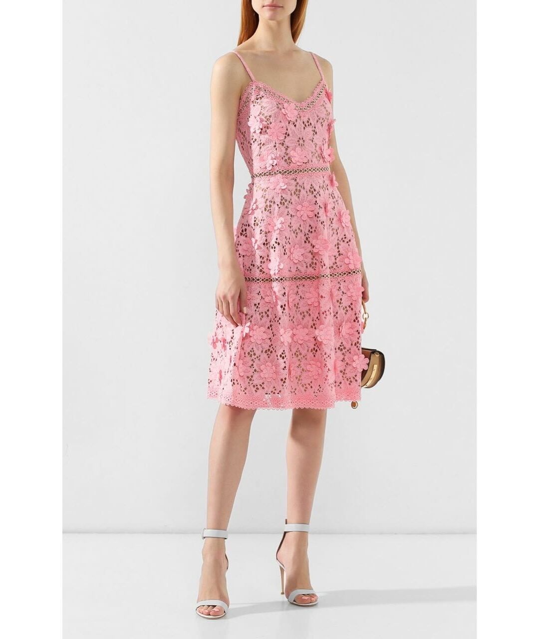 MICHAEL KORS Розовое кружевное платье, фото 9