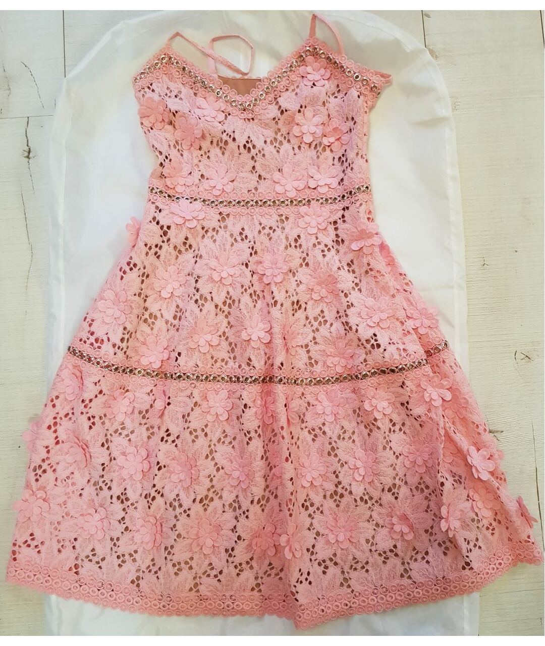 MICHAEL KORS Розовое кружевное платье, фото 8