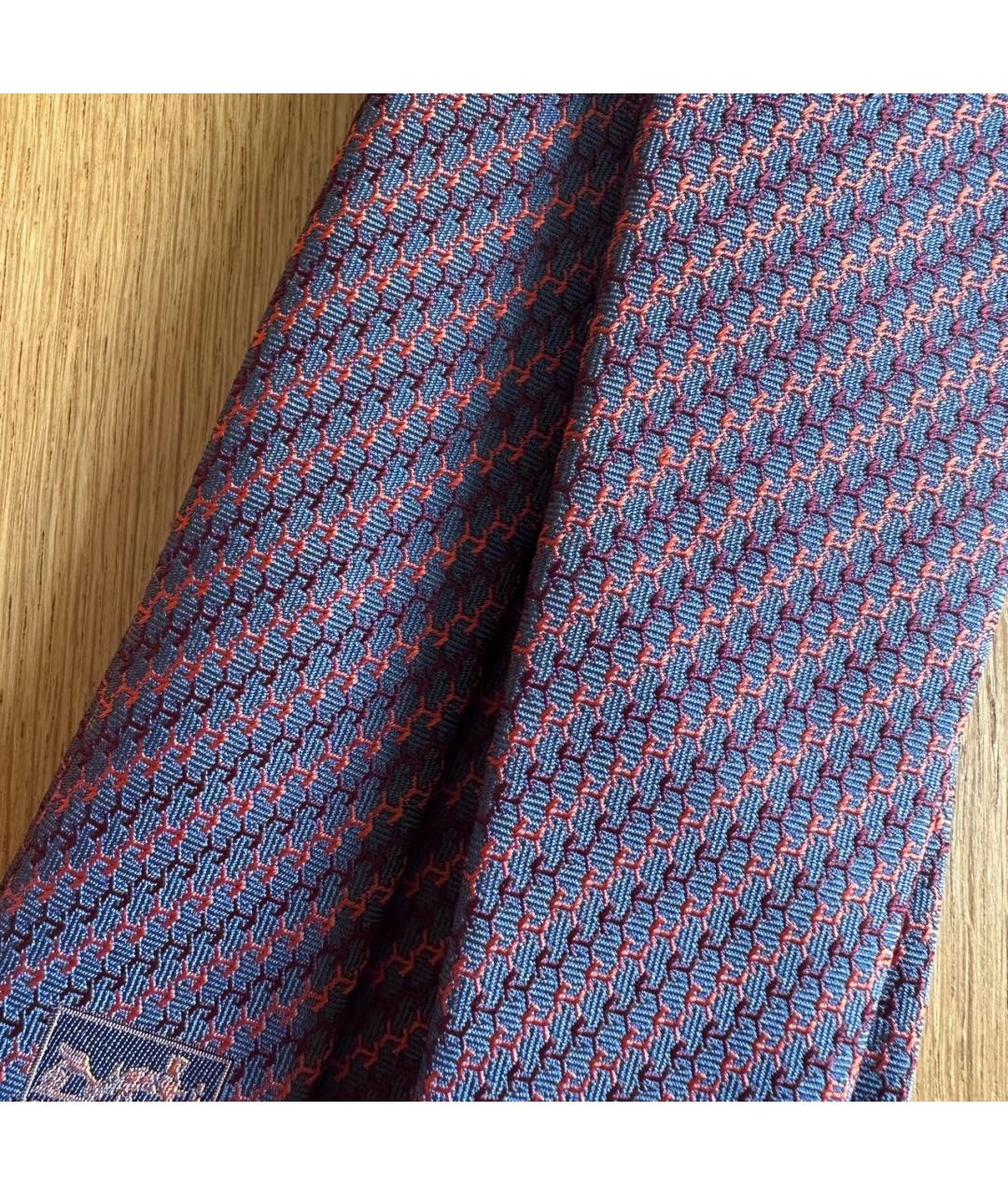 HERMES PRE-OWNED Фиолетовый тканевый галстук, фото 4