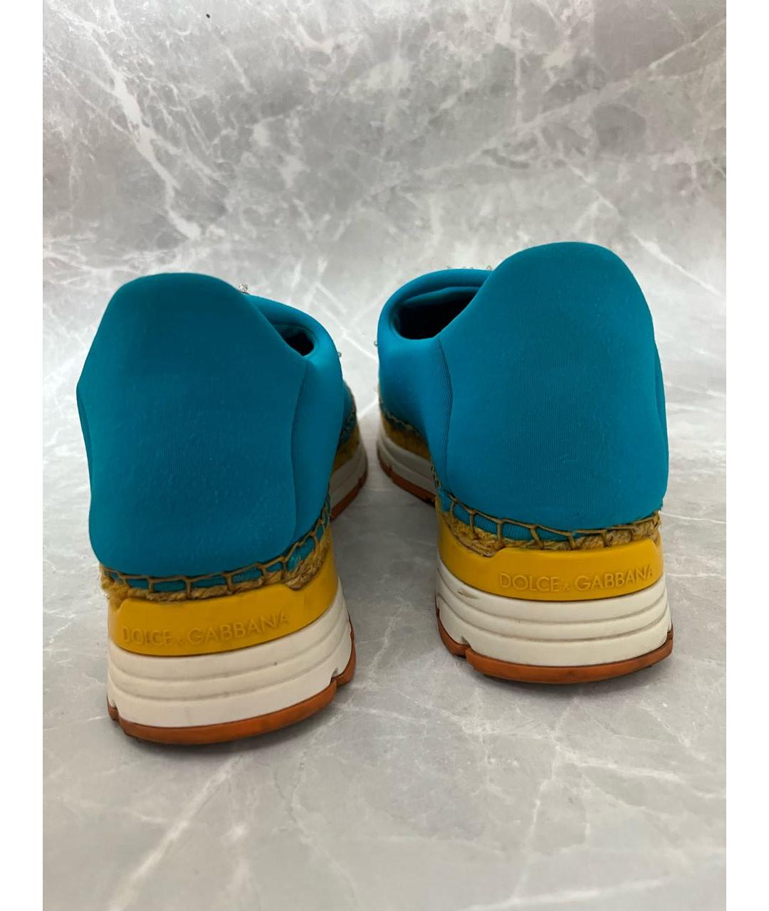 DOLCE&GABBANA Голубые текстильные кроссовки, фото 5