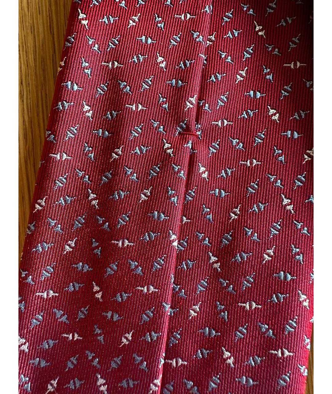 HERMES PRE-OWNED Бордовый тканевый галстук, фото 4