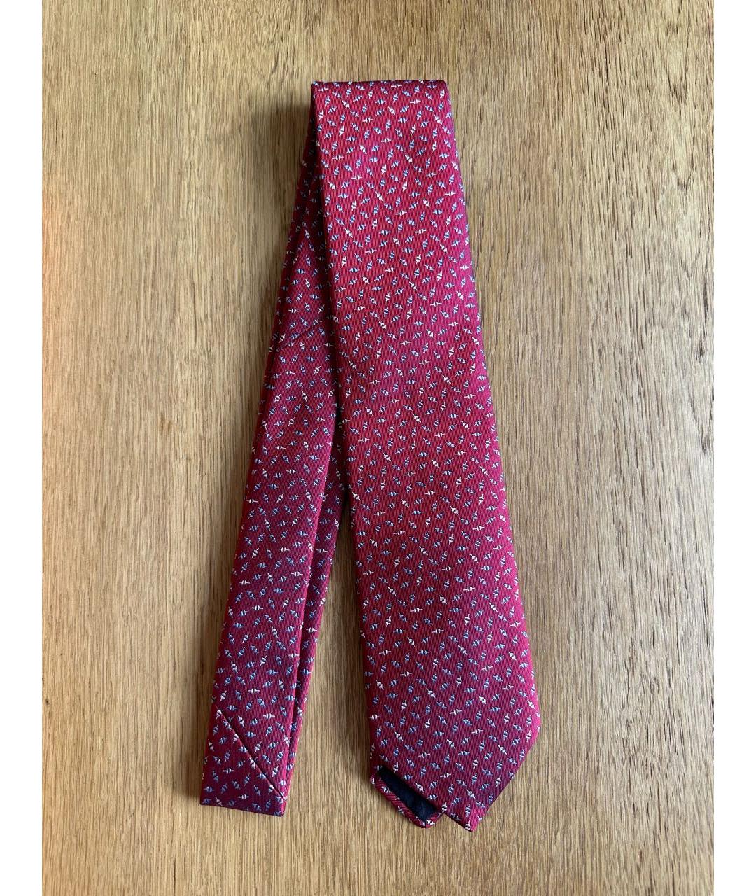 HERMES PRE-OWNED Бордовый тканевый галстук, фото 6