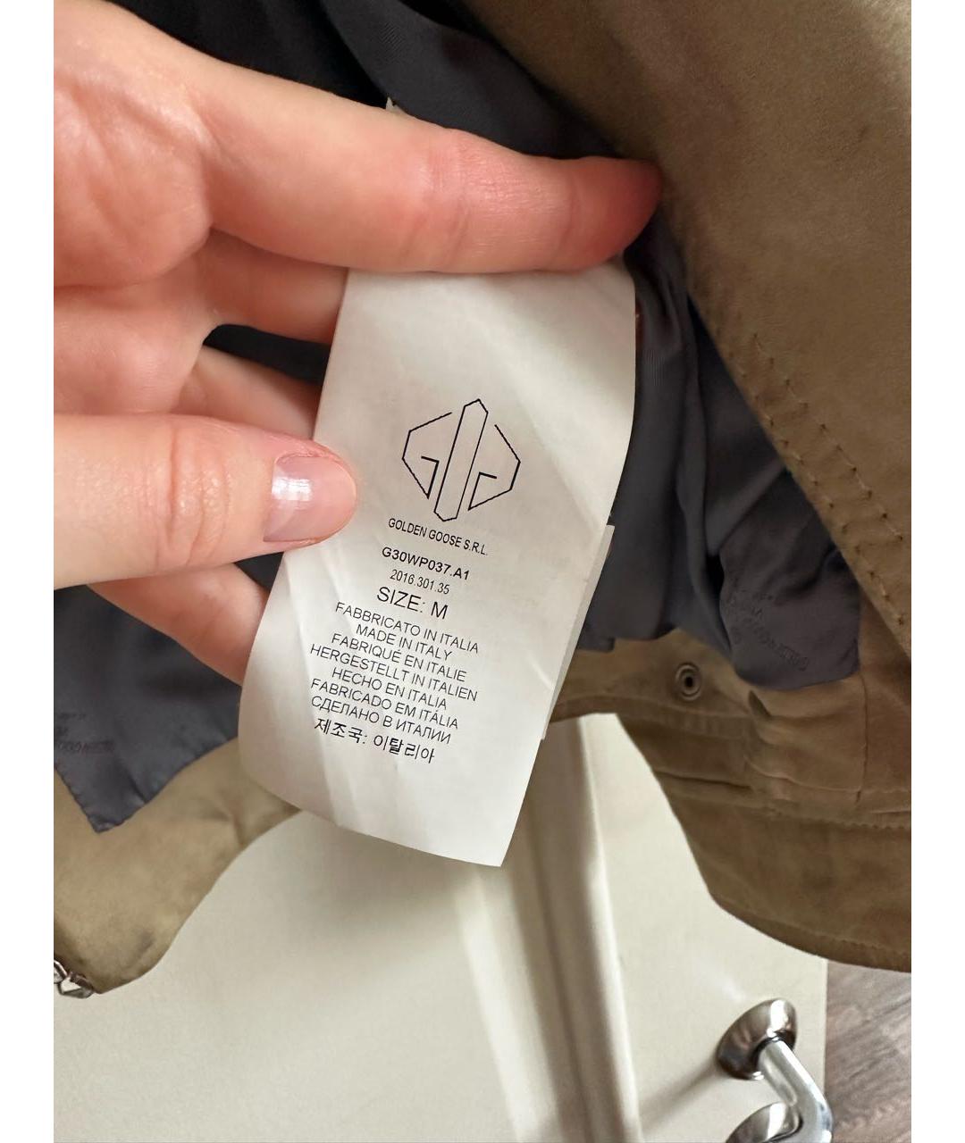 GOLDEN GOOSE DELUXE BRAND Хаки кожаная куртка, фото 3