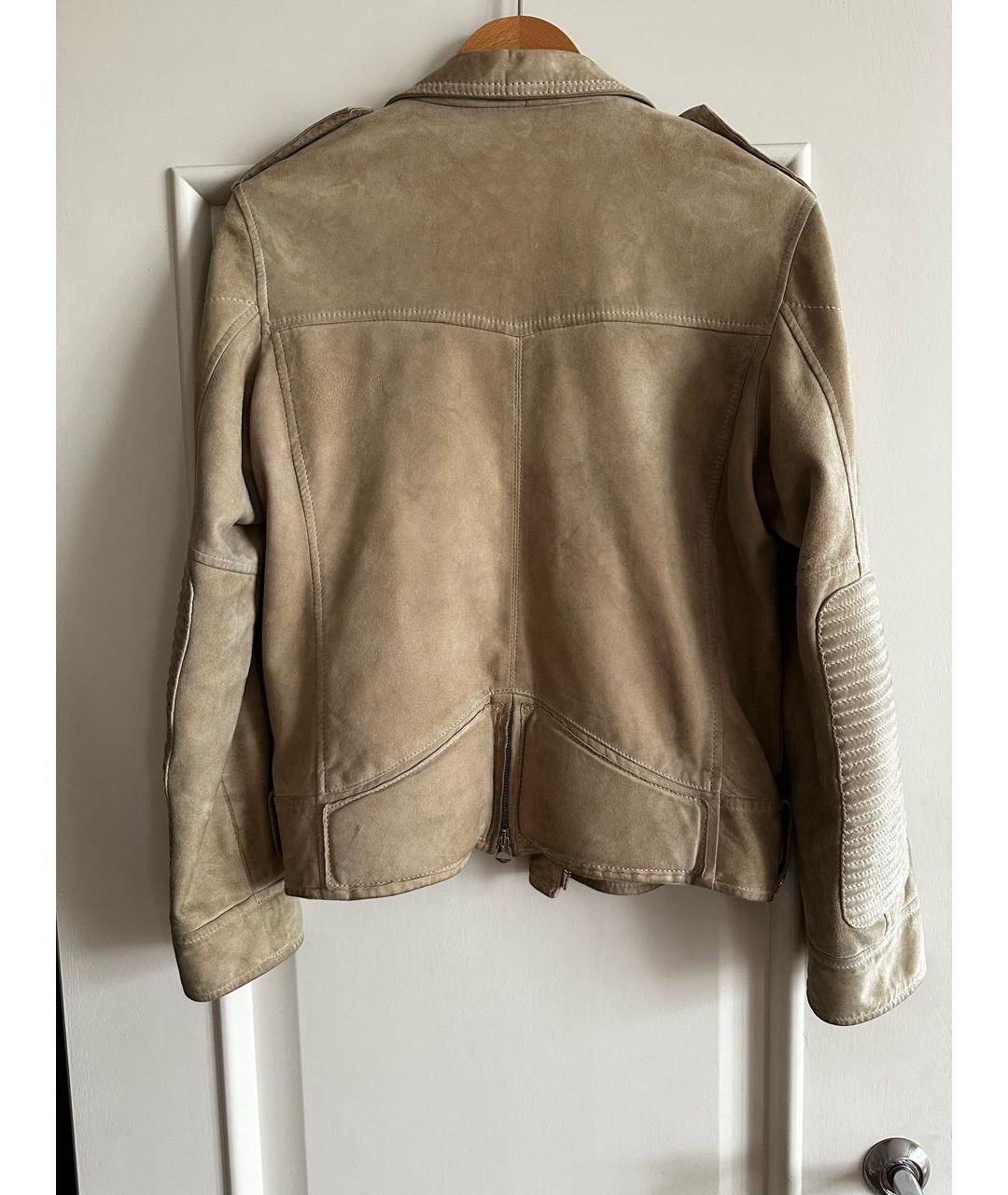 GOLDEN GOOSE DELUXE BRAND Хаки кожаная куртка, фото 2