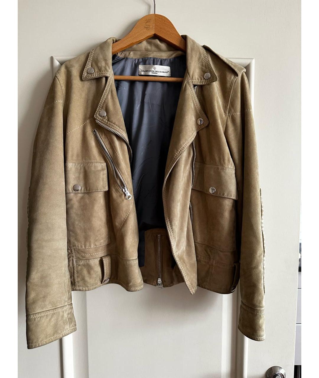 GOLDEN GOOSE DELUXE BRAND Хаки кожаная куртка, фото 6