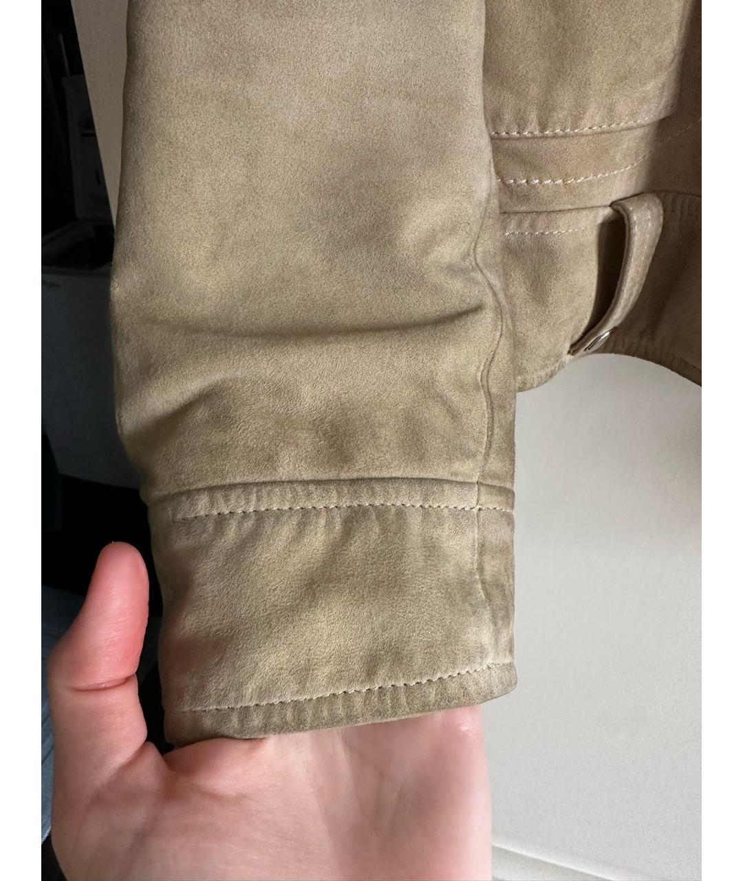 GOLDEN GOOSE DELUXE BRAND Хаки кожаная куртка, фото 5