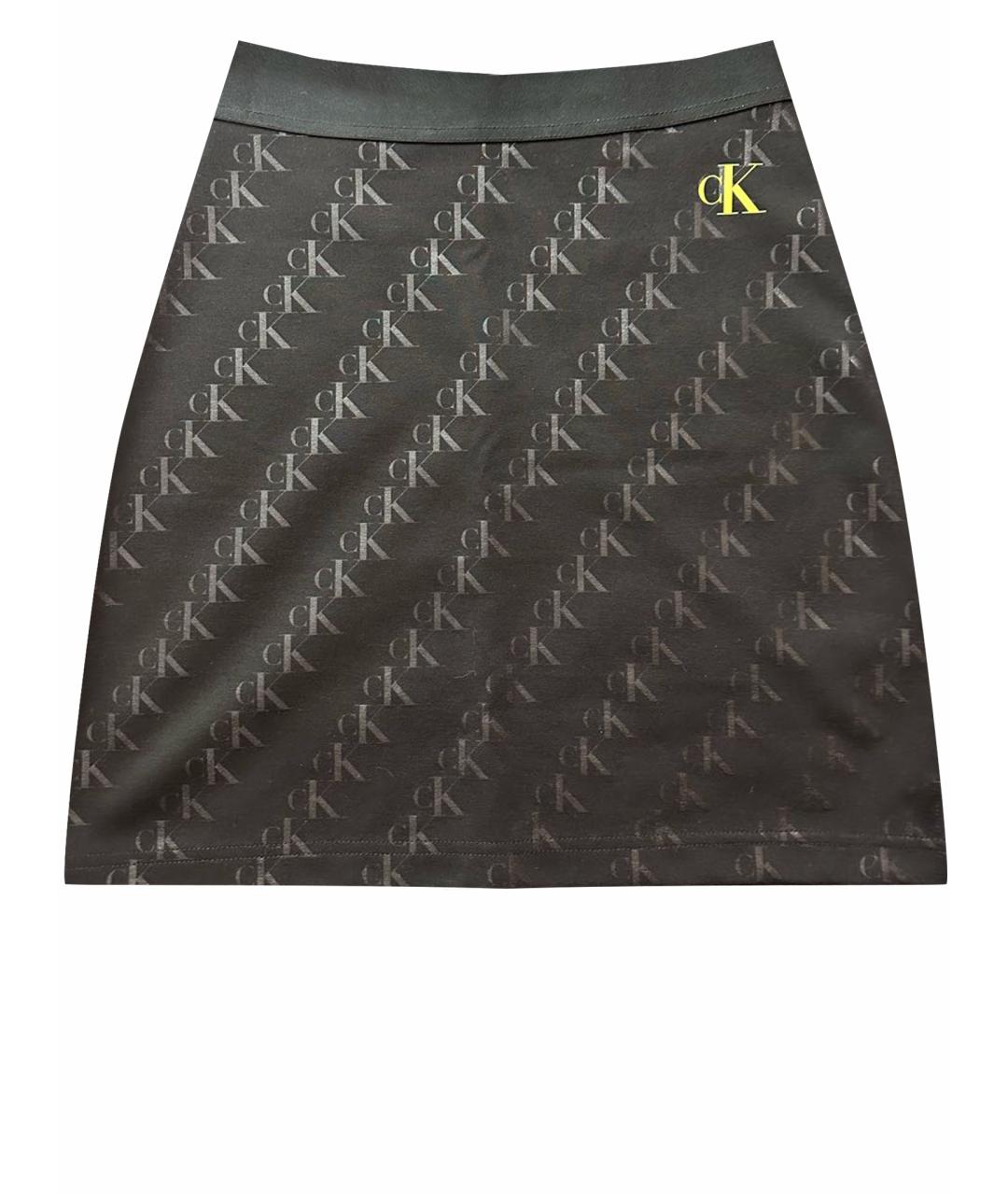 CALVIN KLEIN JEANS Черная полиэстеровая юбка мини, фото 1
