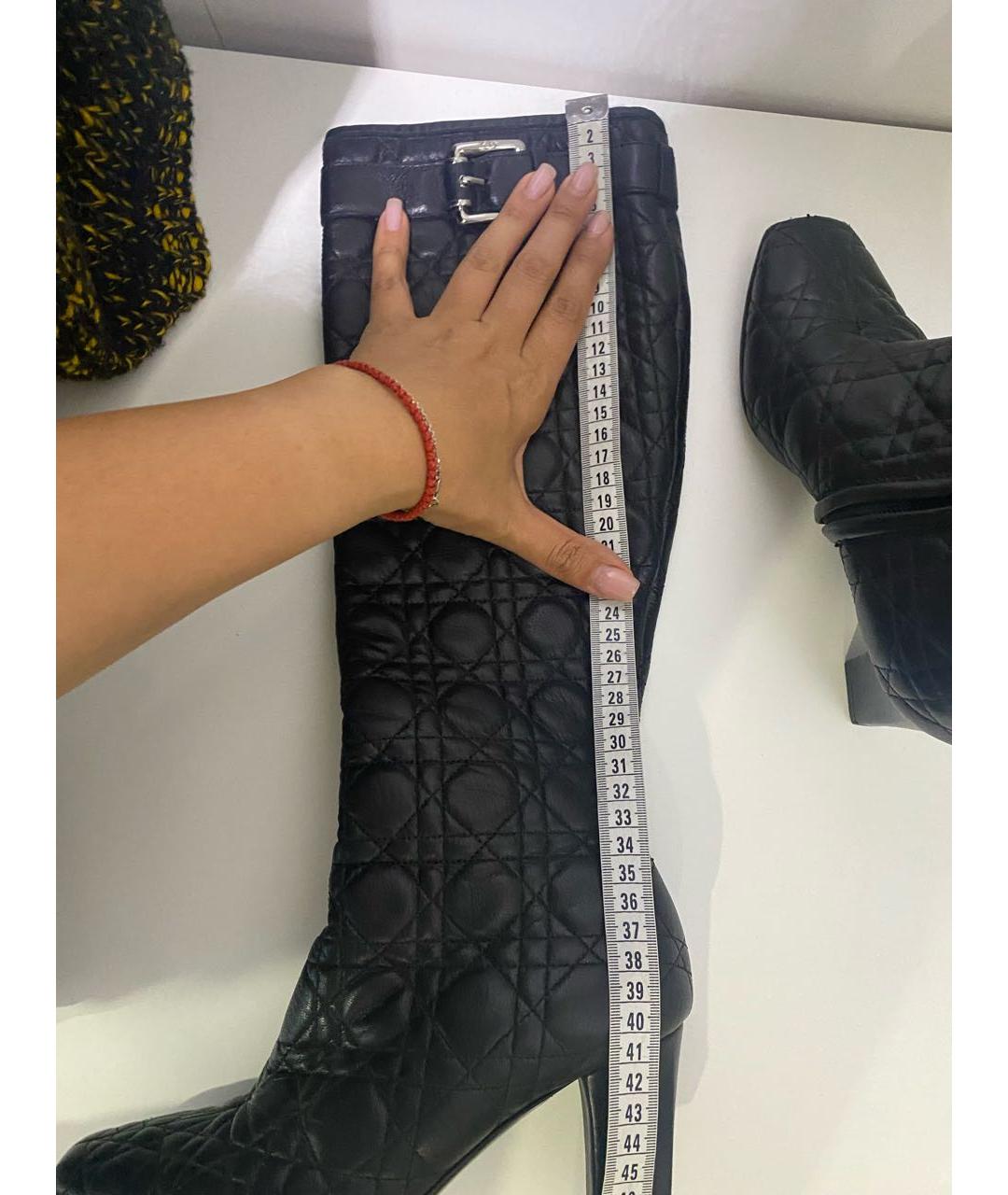 CHRISTIAN DIOR Черные кожаные сапоги, фото 8