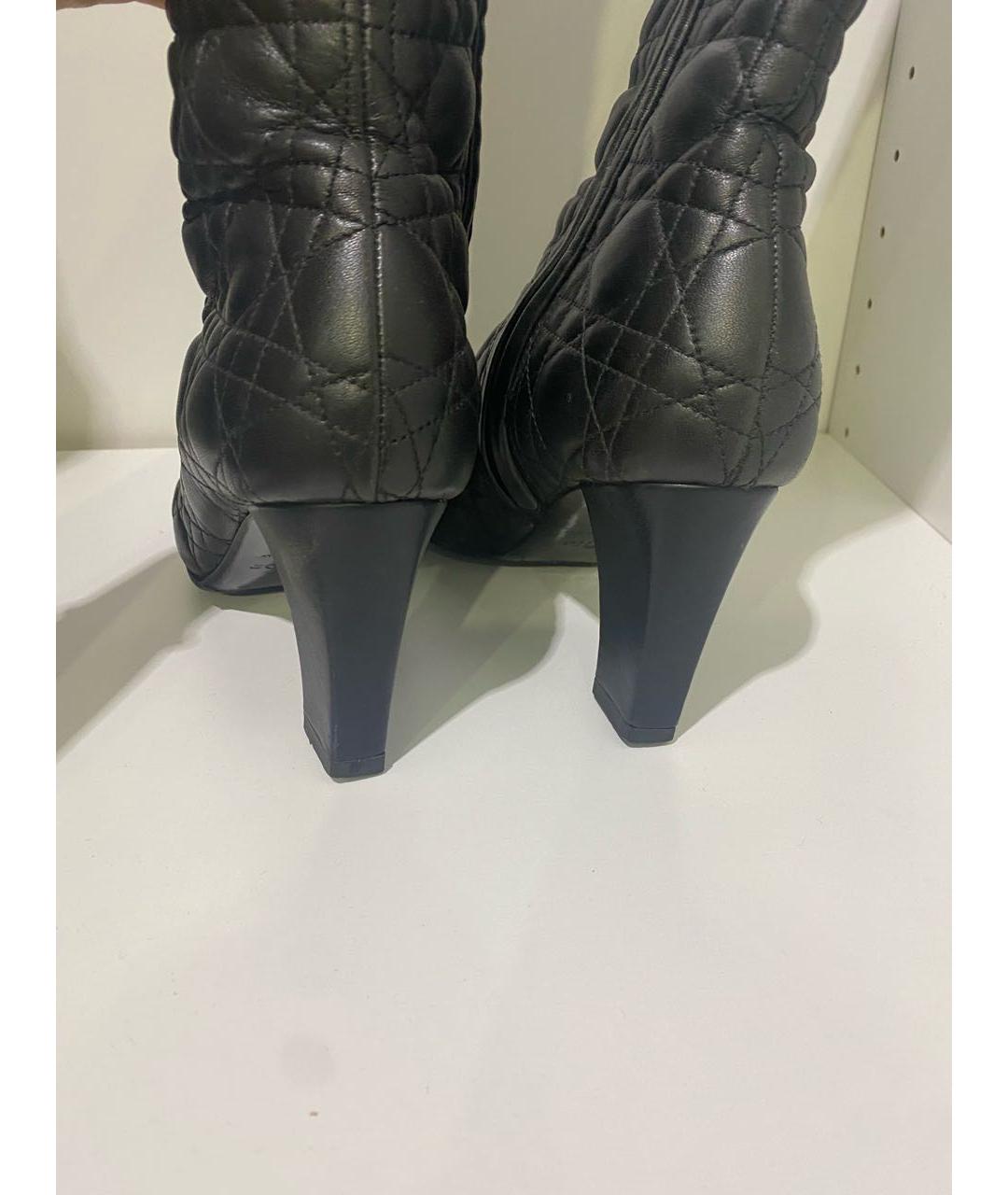 CHRISTIAN DIOR Черные кожаные сапоги, фото 4