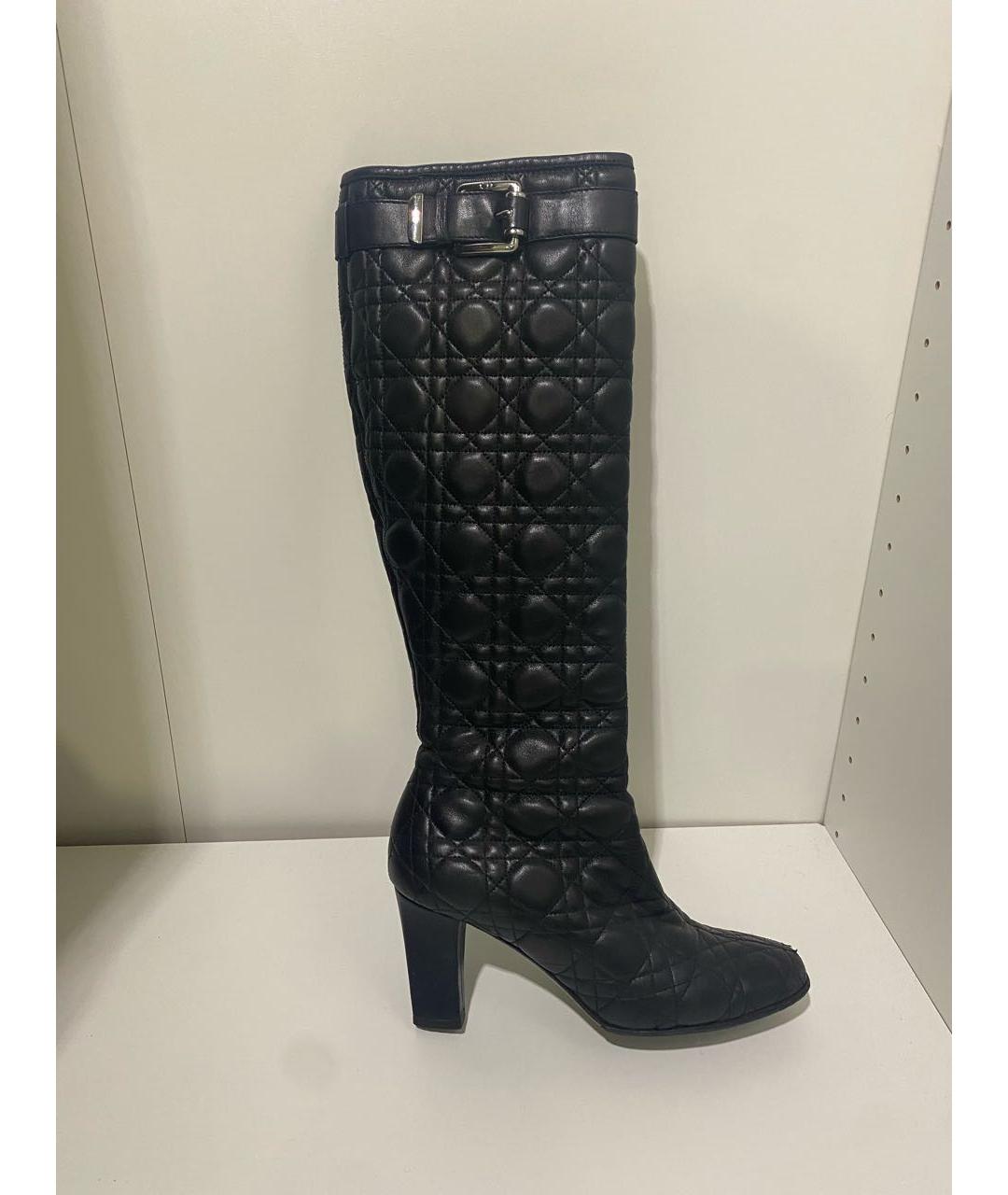 CHRISTIAN DIOR Черные кожаные сапоги, фото 9
