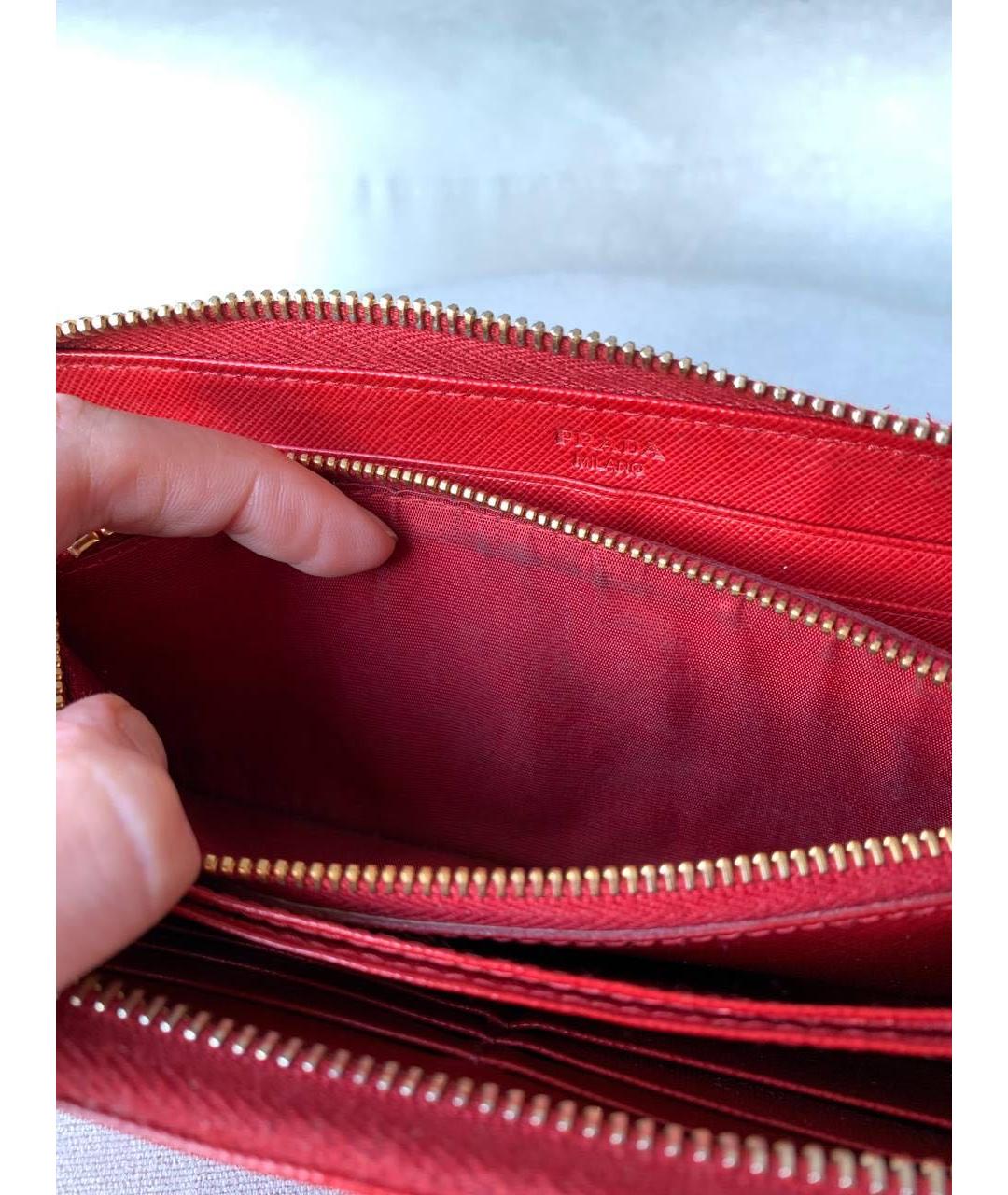 PRADA Красный кожаный кошелек, фото 8