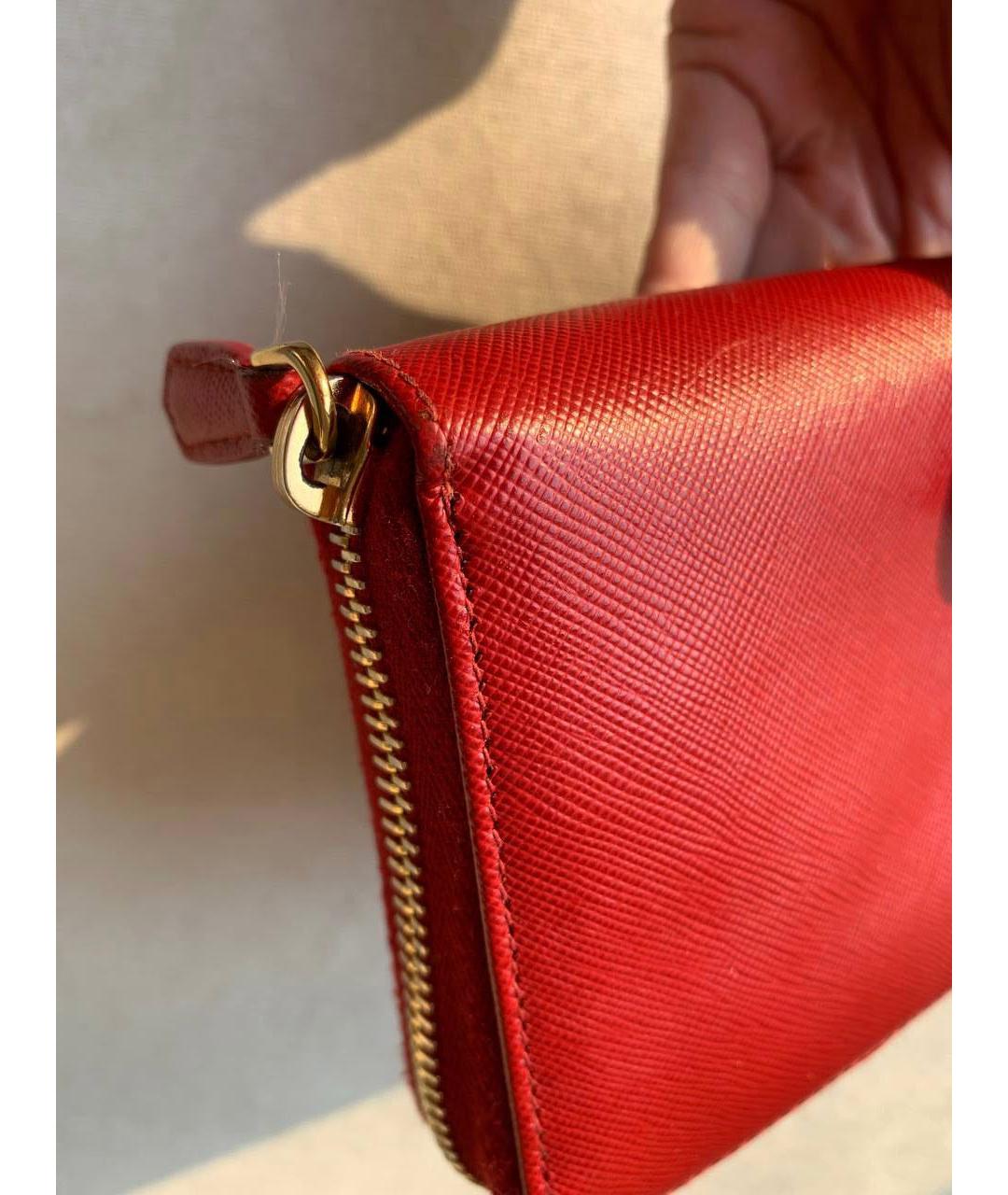 PRADA Красный кожаный кошелек, фото 5