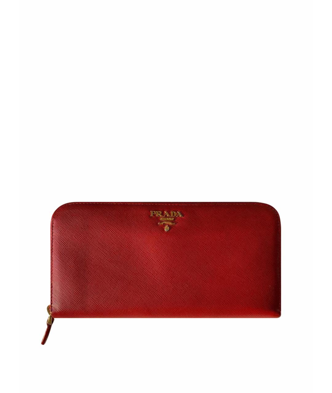 PRADA Красный кожаный кошелек, фото 1