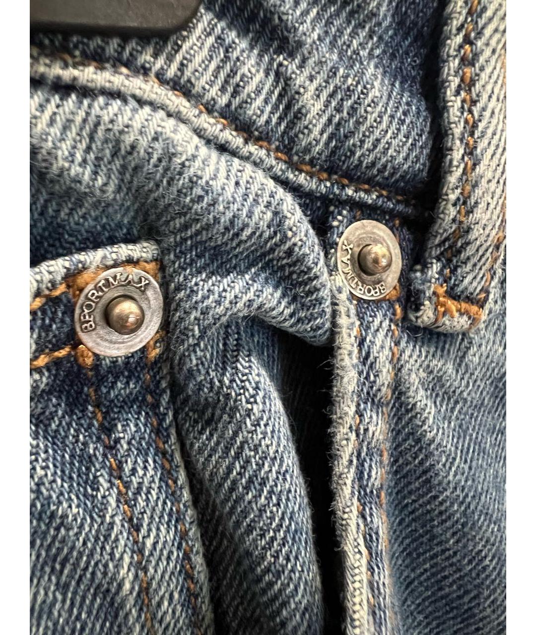 SPORTMAX Темно-синие хлопковые прямые джинсы, фото 6
