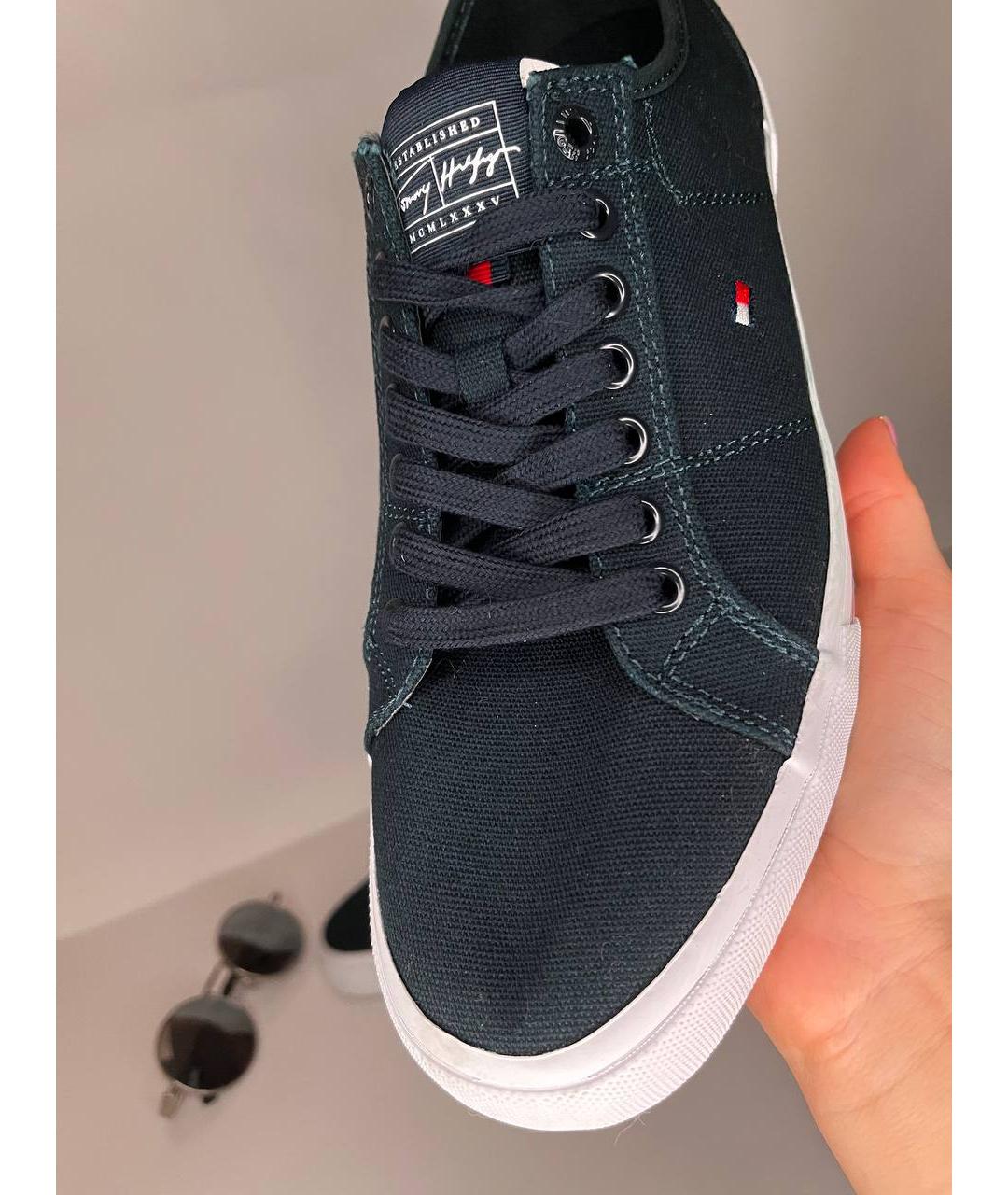TOMMY HILFIGER Синие текстильные низкие кроссовки / кеды, фото 9