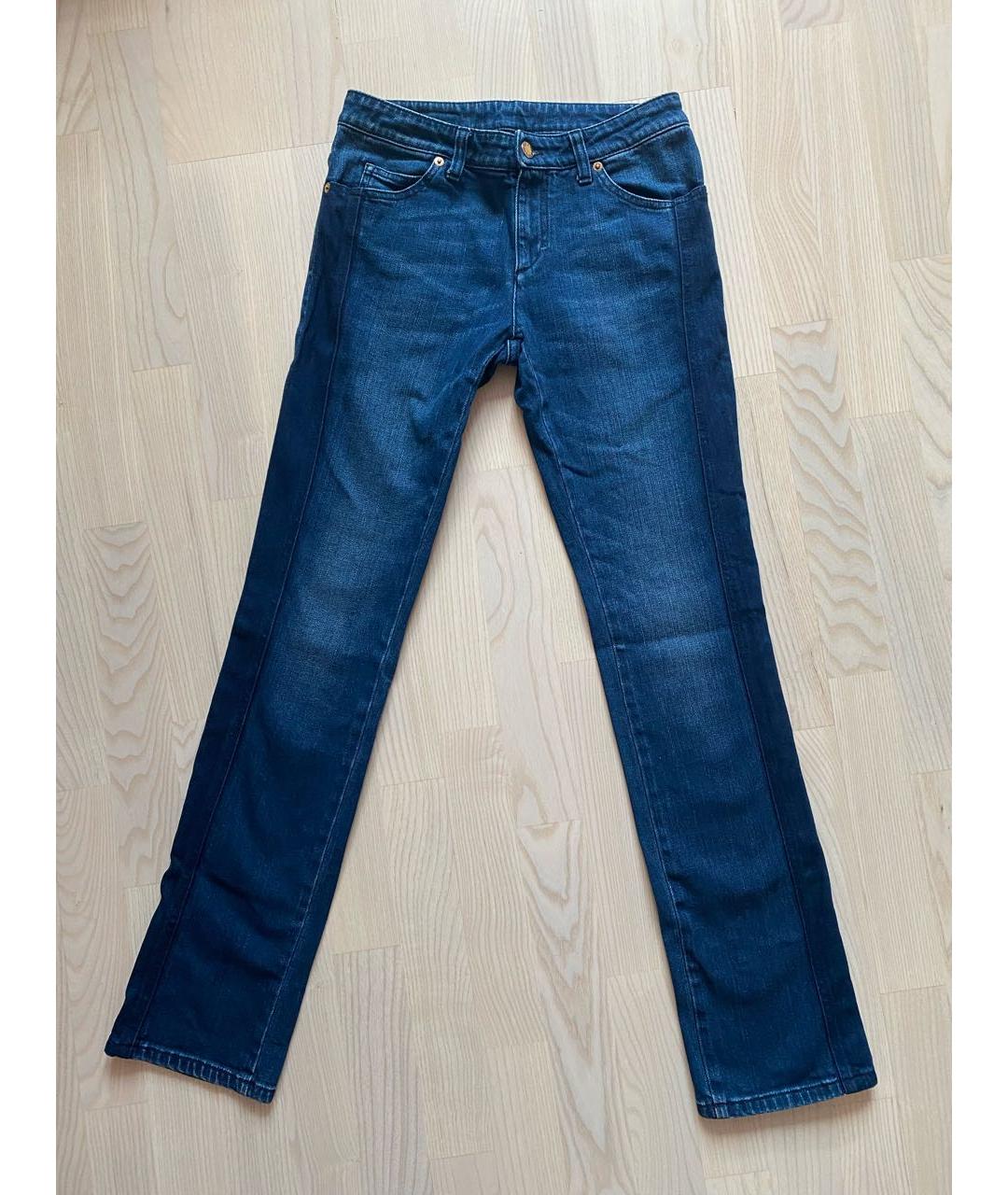 LOUIS VUITTON PRE-OWNED Синие хлопко-эластановые прямые джинсы, фото 7