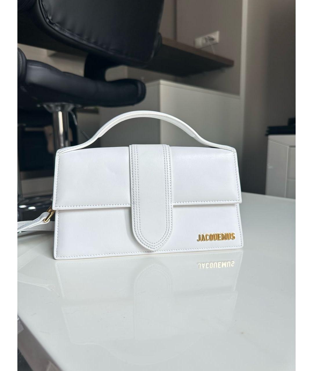 JACQUEMUS Белая кожаная сумка через плечо, фото 8