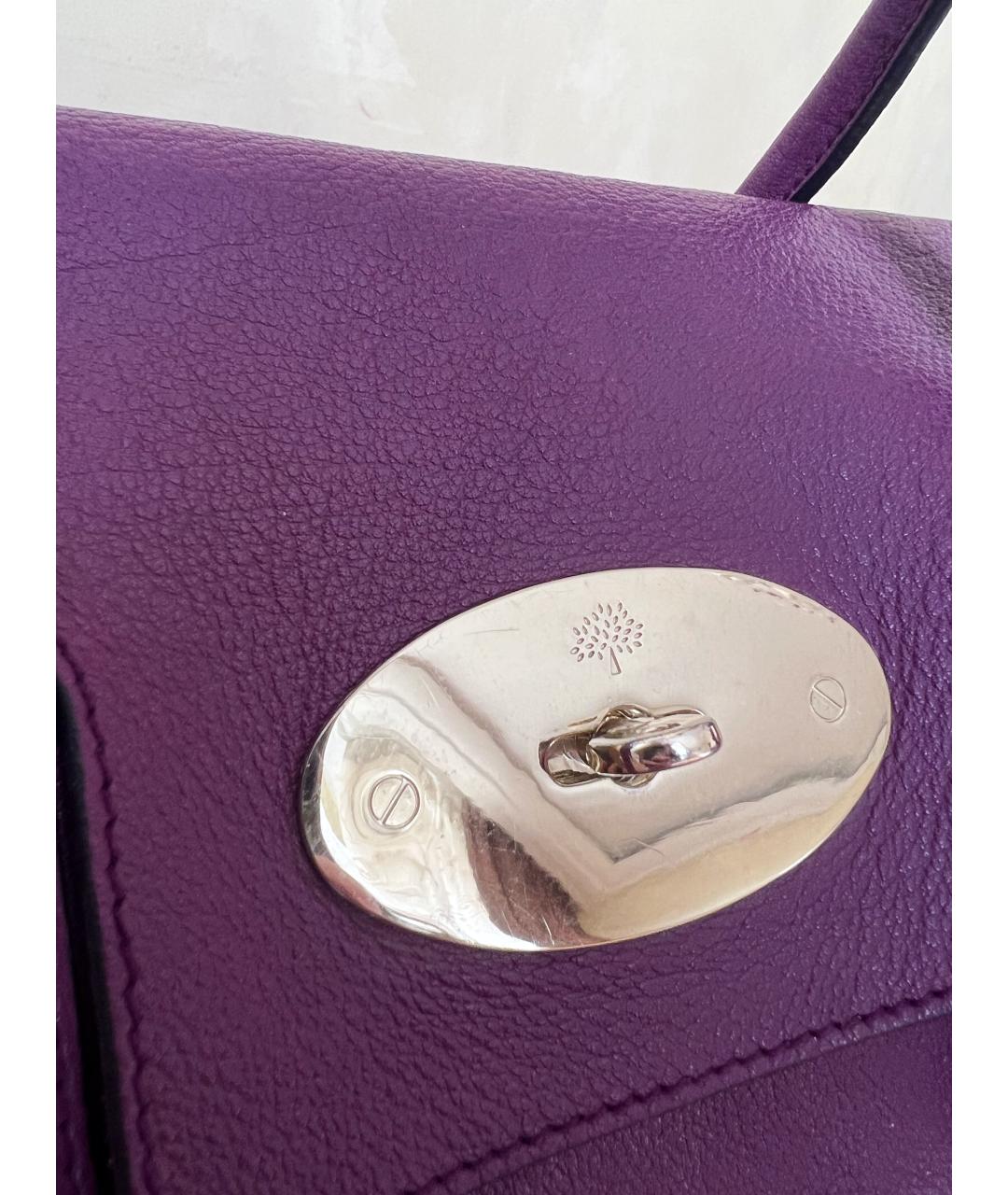 MULBERRY Фиолетовая кожаная сумка с короткими ручками, фото 5