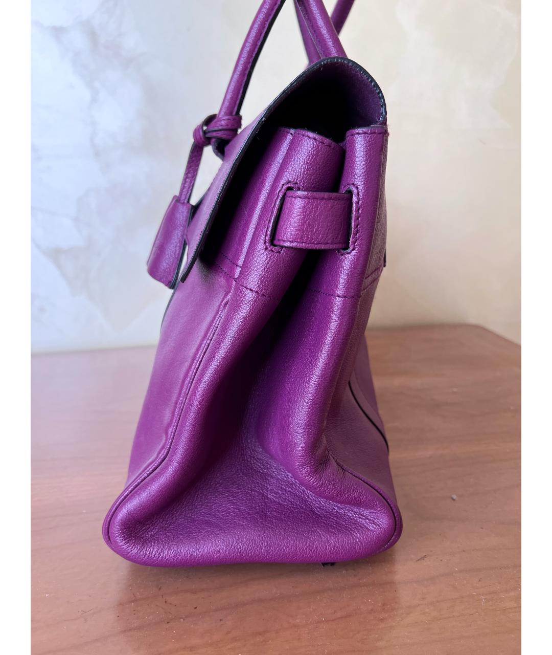 MULBERRY Фиолетовая кожаная сумка с короткими ручками, фото 2
