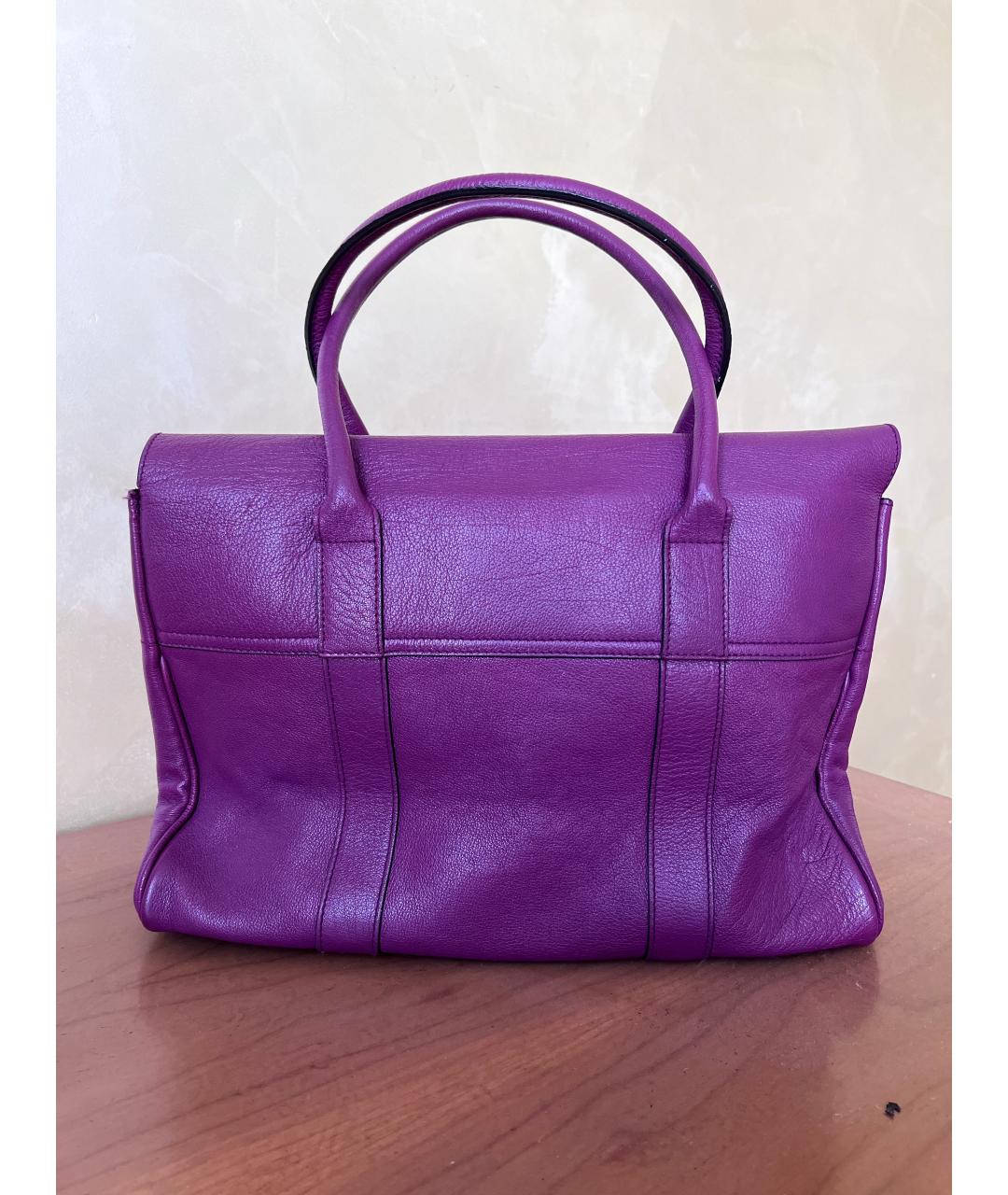 MULBERRY Фиолетовая кожаная сумка с короткими ручками, фото 4