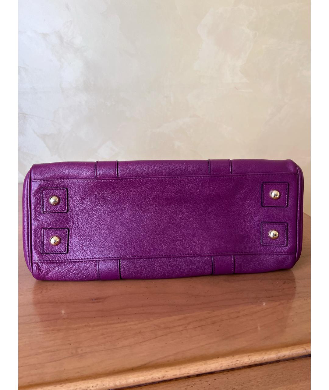 MULBERRY Фиолетовая кожаная сумка с короткими ручками, фото 8
